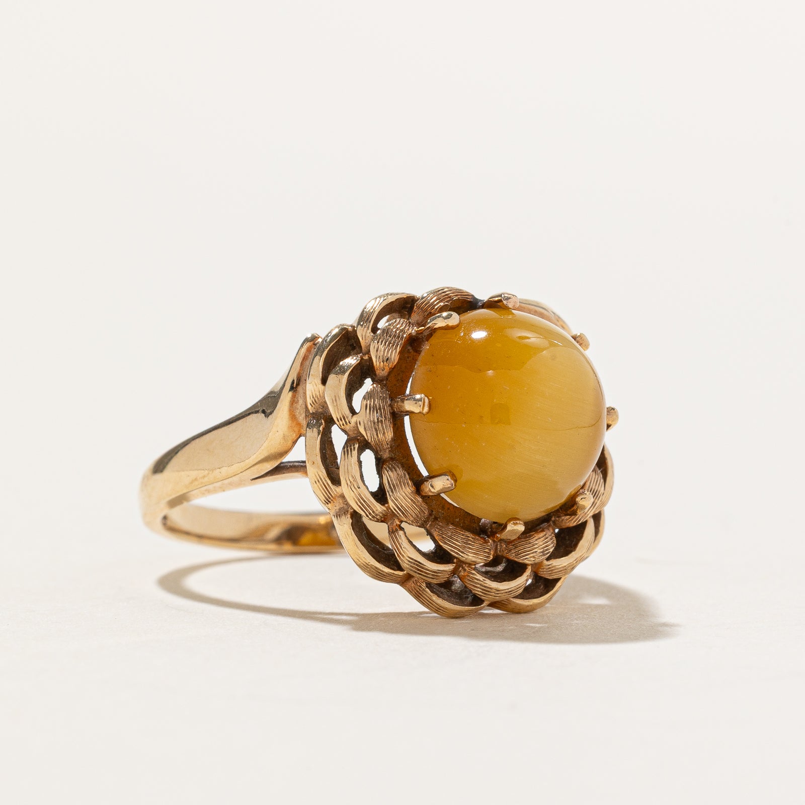 Cat's Eye Quartz Cocktail Ring | 3.50ct | SZ 7.25