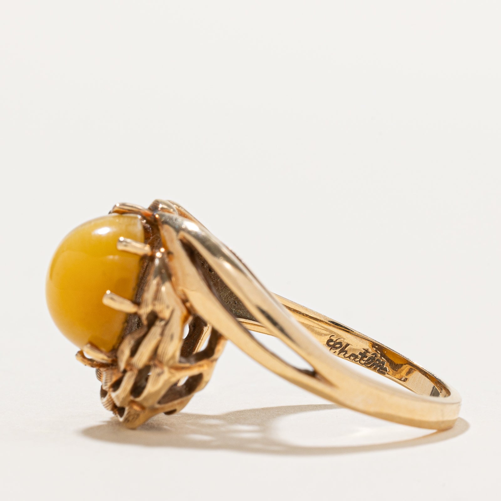 Cat's Eye Quartz Cocktail Ring | 3.50ct | SZ 7.25