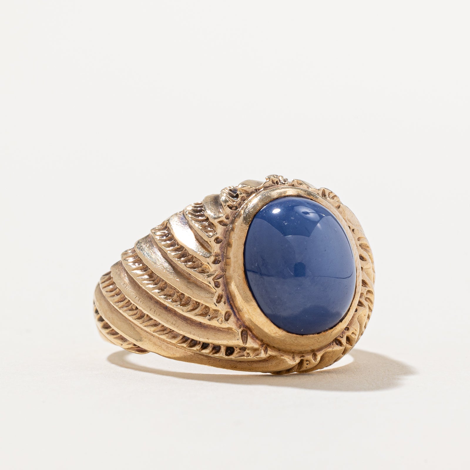 Synthetic Sapphire Textured Cocktail Ring | 7.50ct | SZ 9.75