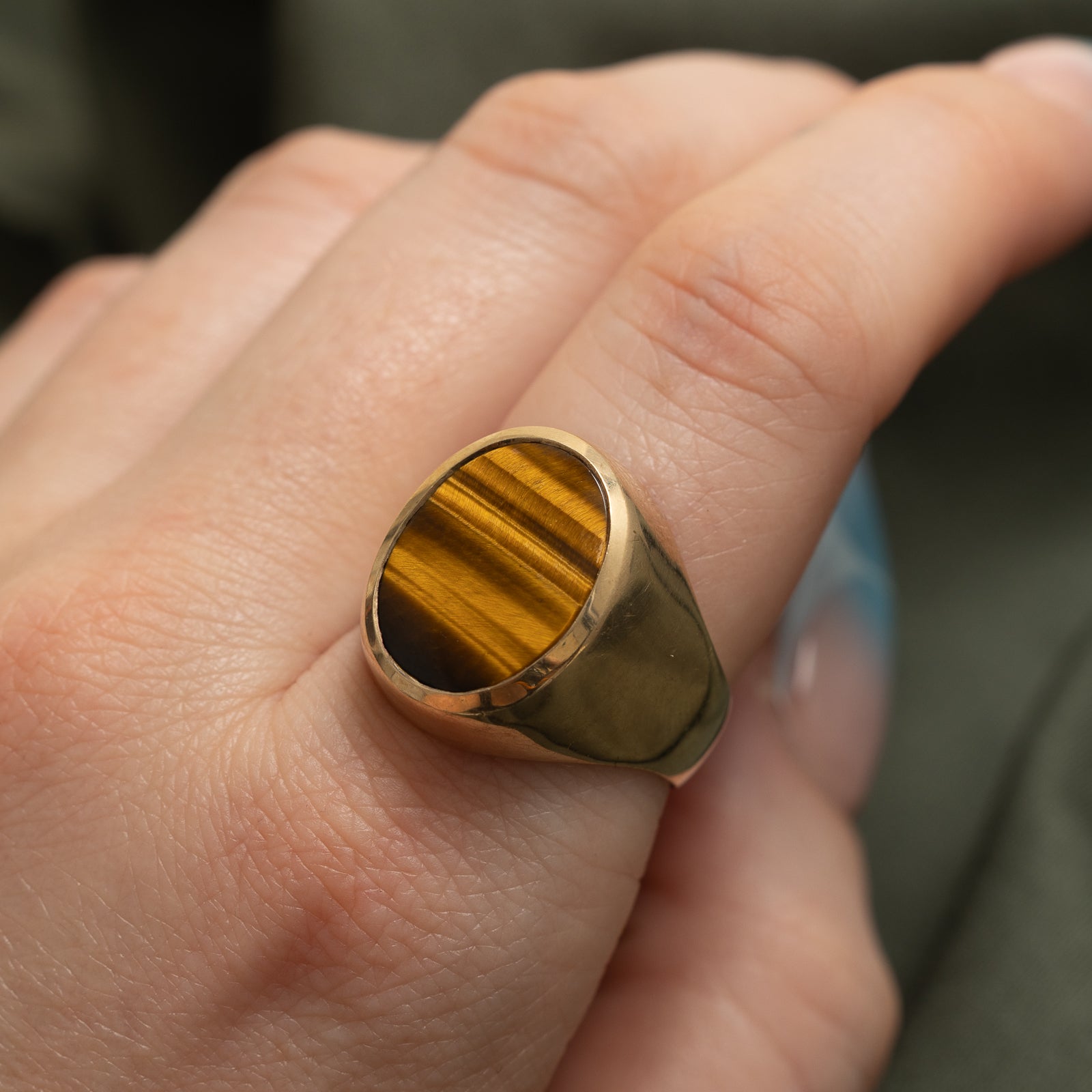 Tigers Eye Signet Ring | 5.00ct | SZ 10
