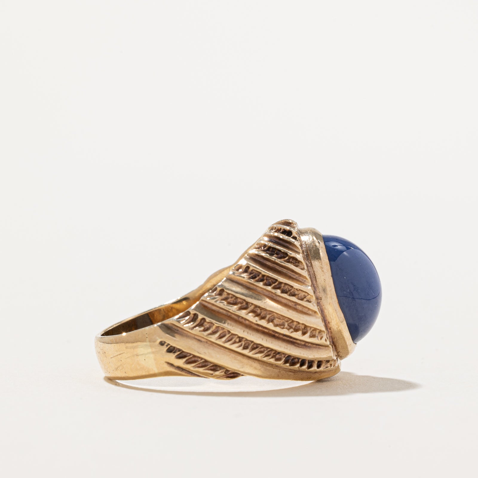 Synthetic Sapphire Textured Cocktail Ring | 7.50ct | SZ 9.75