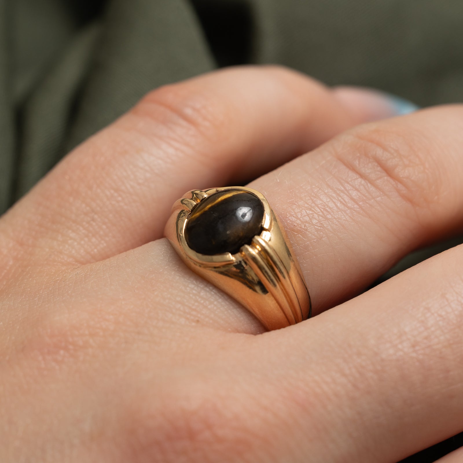Tigers Eye Grooved Ring | 1.60ct | SZ 6.75
