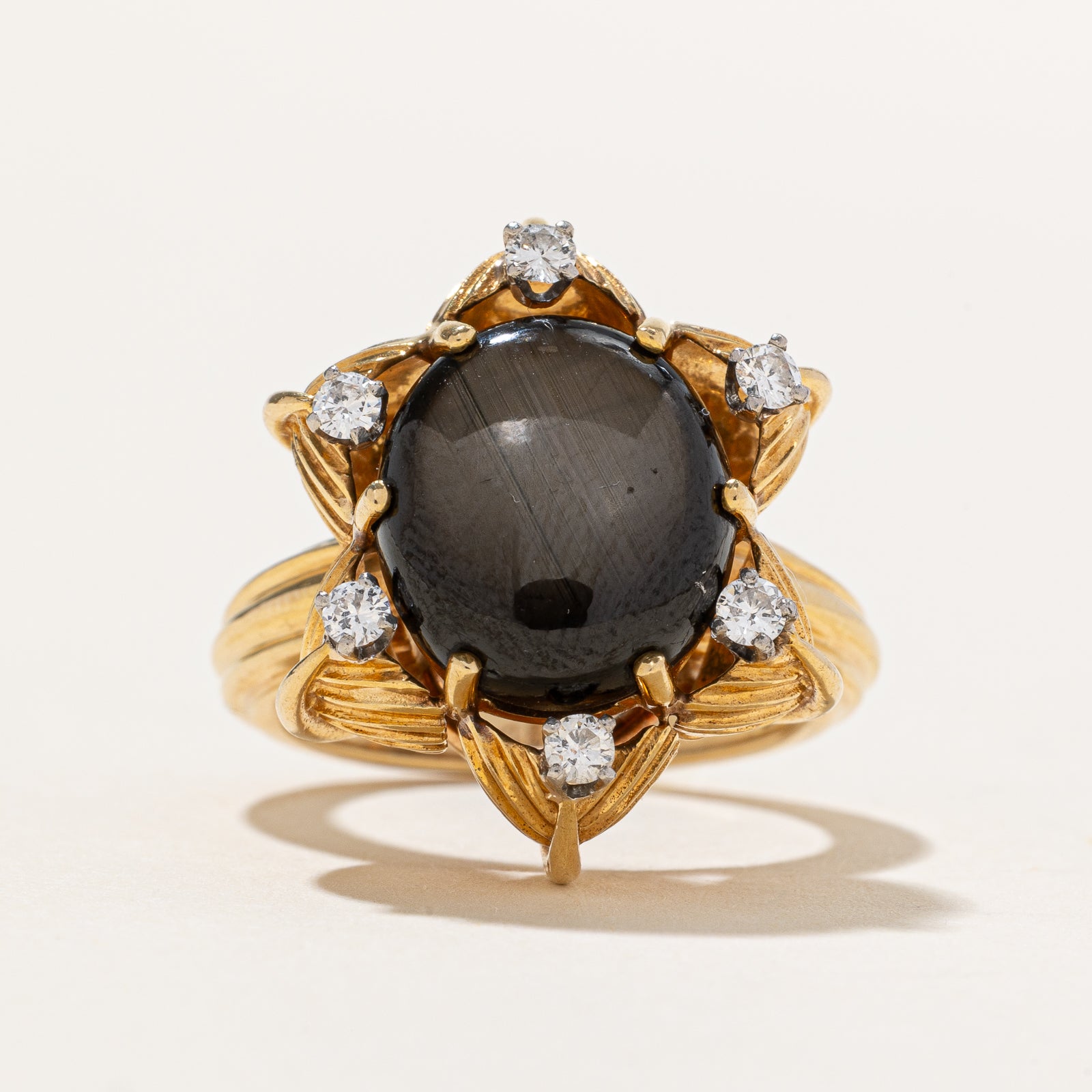 Star Sapphire & Diamond Cocktail Ring | 0.21ctw, 7.00ct | SZ 6