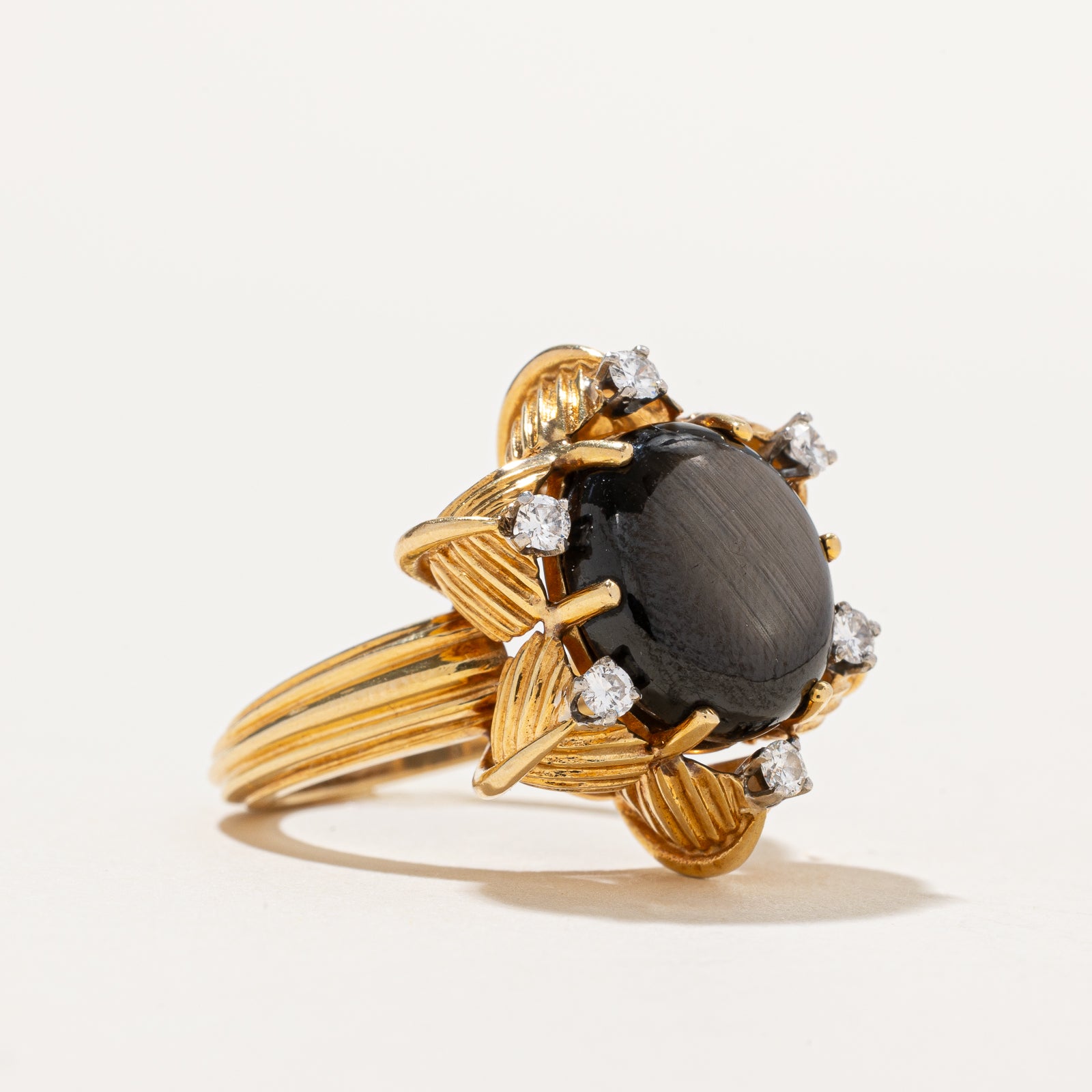 Star Sapphire & Diamond Cocktail Ring | 0.21ctw, 7.00ct | SZ 6