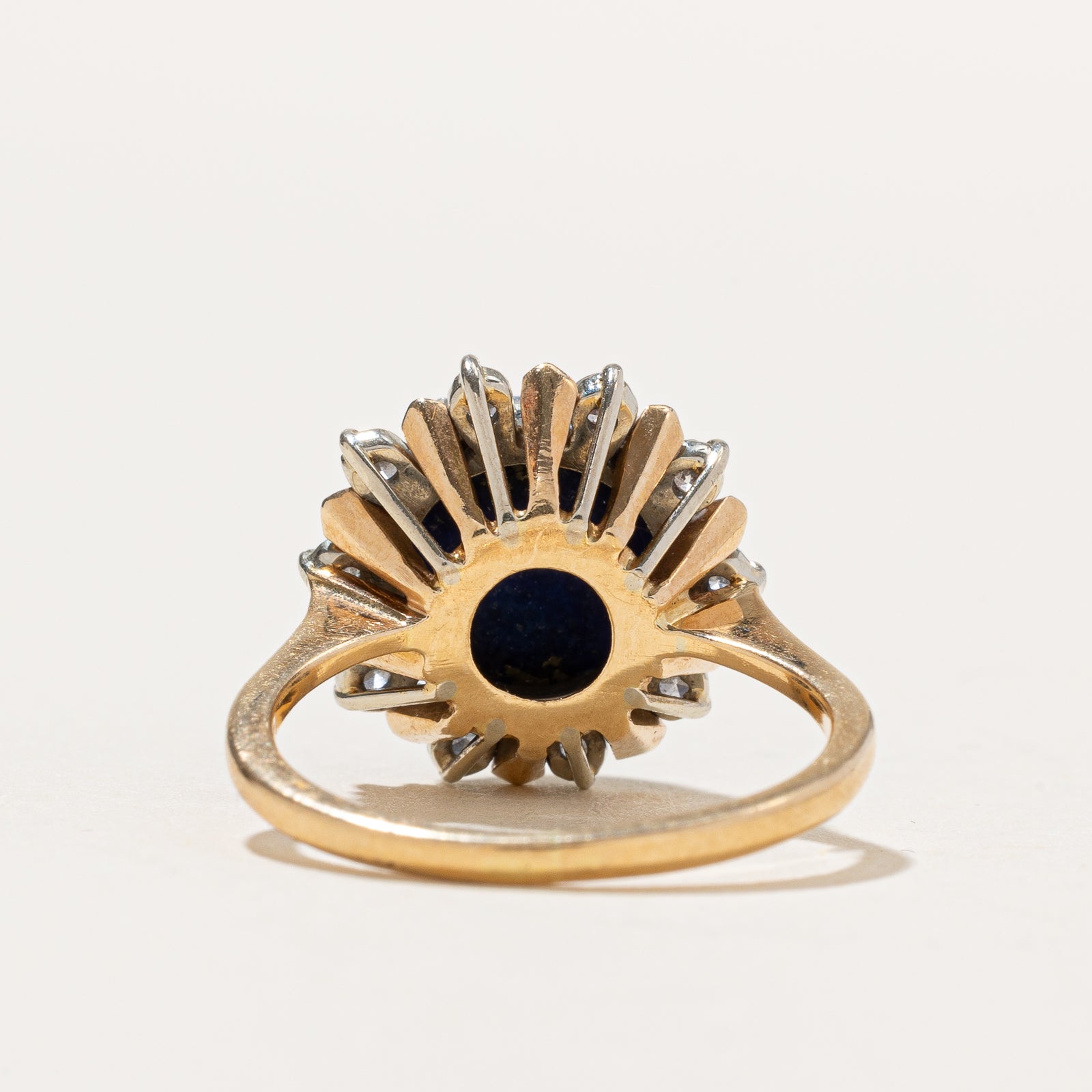 Bague cocktail en lapis-lazuli conique et diamants | 5,00 ct, 0,25 ct au total | Taille 6