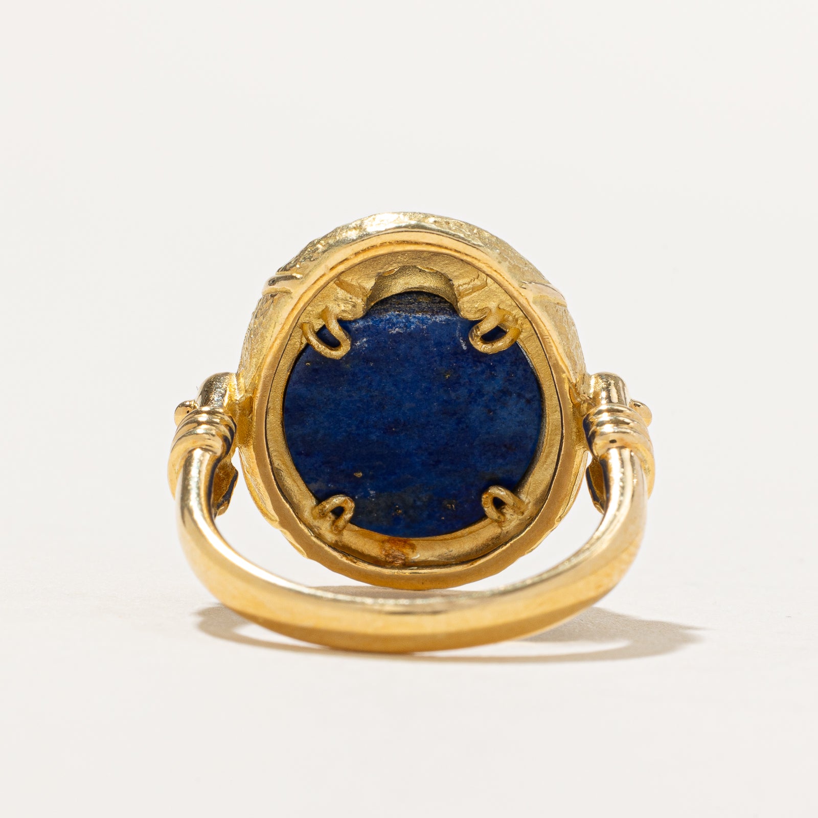 Lapis-Lazuli & Diamond Scarab Ring | 5.00ct, 0.04ctw | SZ 8.5