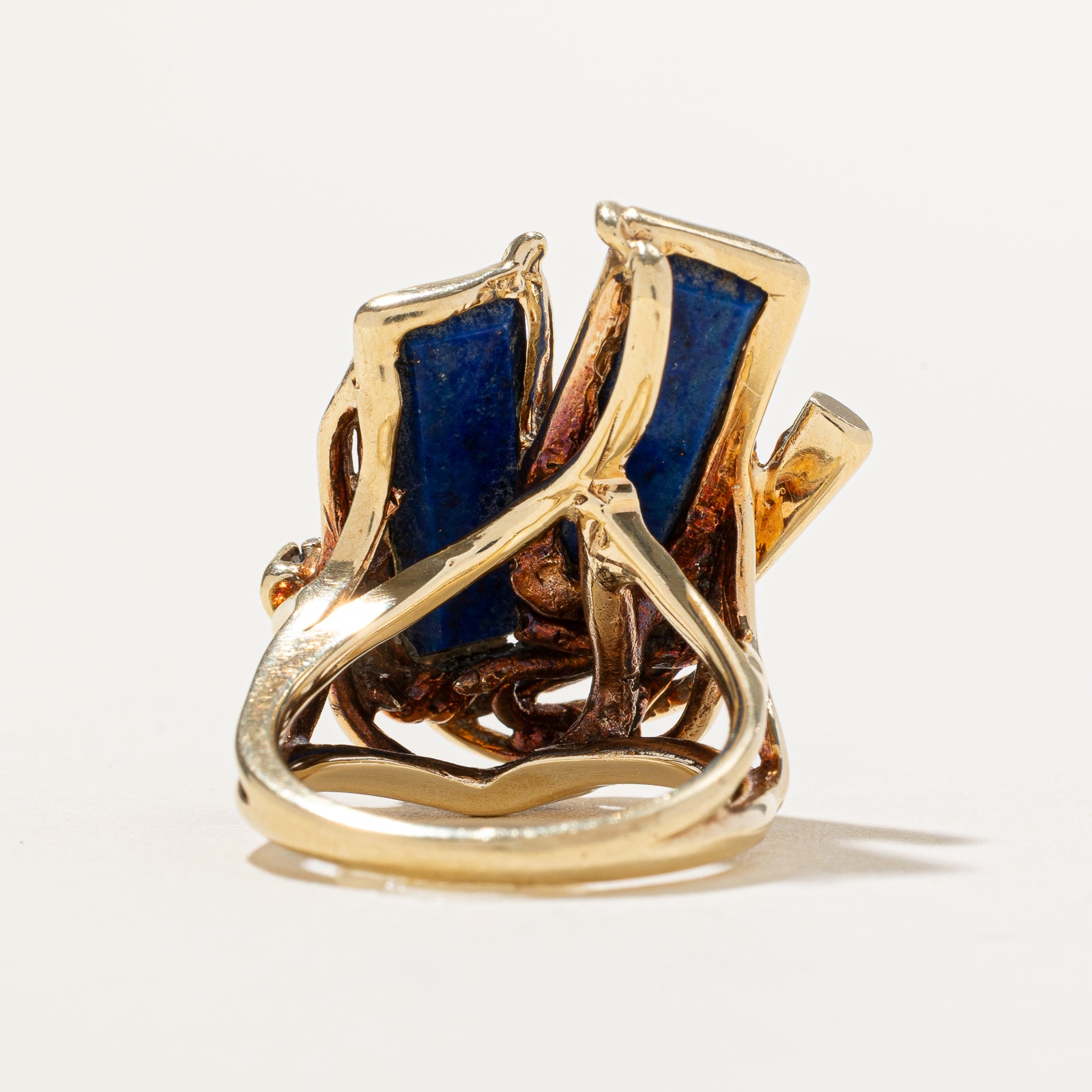Lapis Lazuli & Diamond Abstract Ring | 7.00ctw, 0.09ctw | SZ 6.25