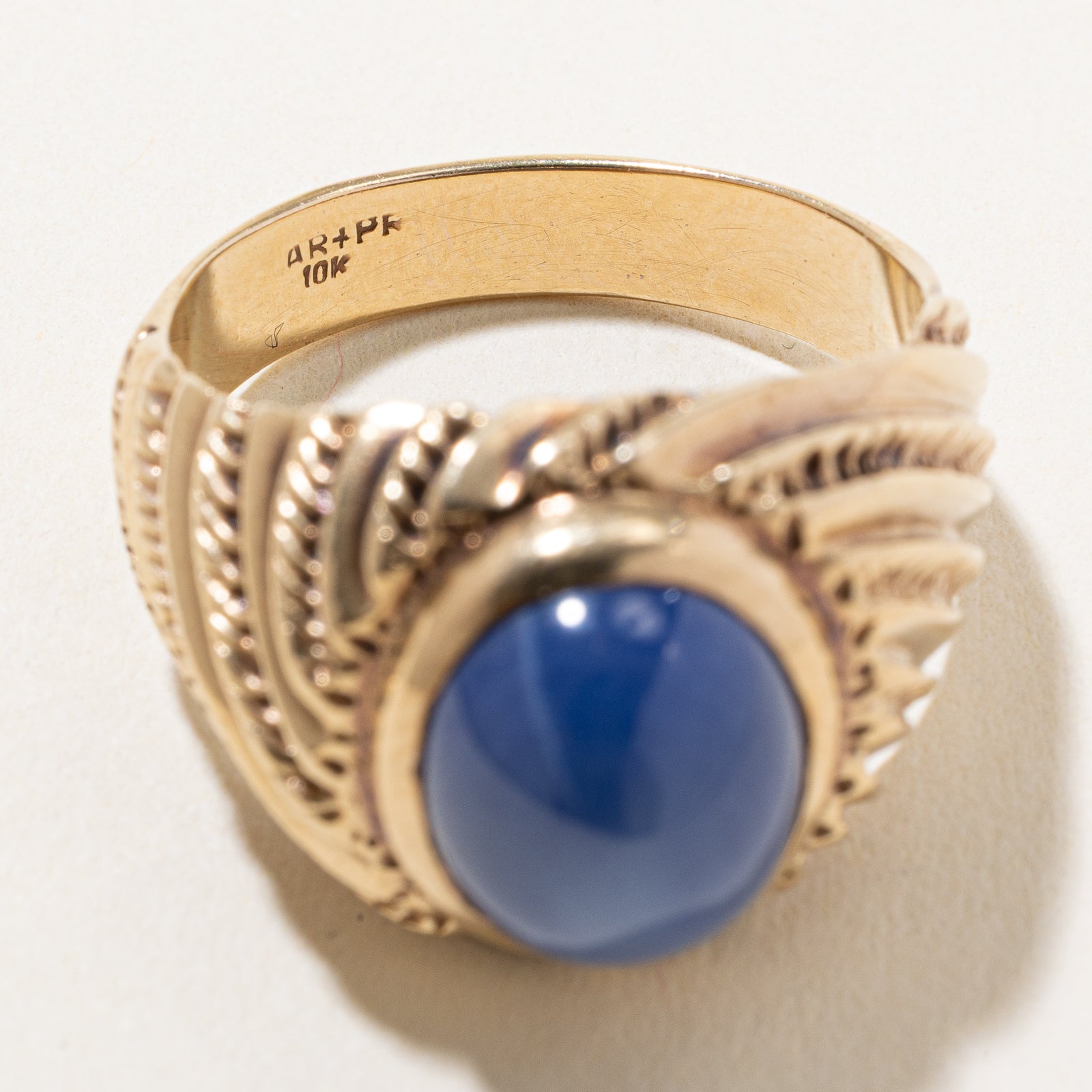 Synthetic Sapphire Textured Cocktail Ring | 7.50ct | SZ 9.75