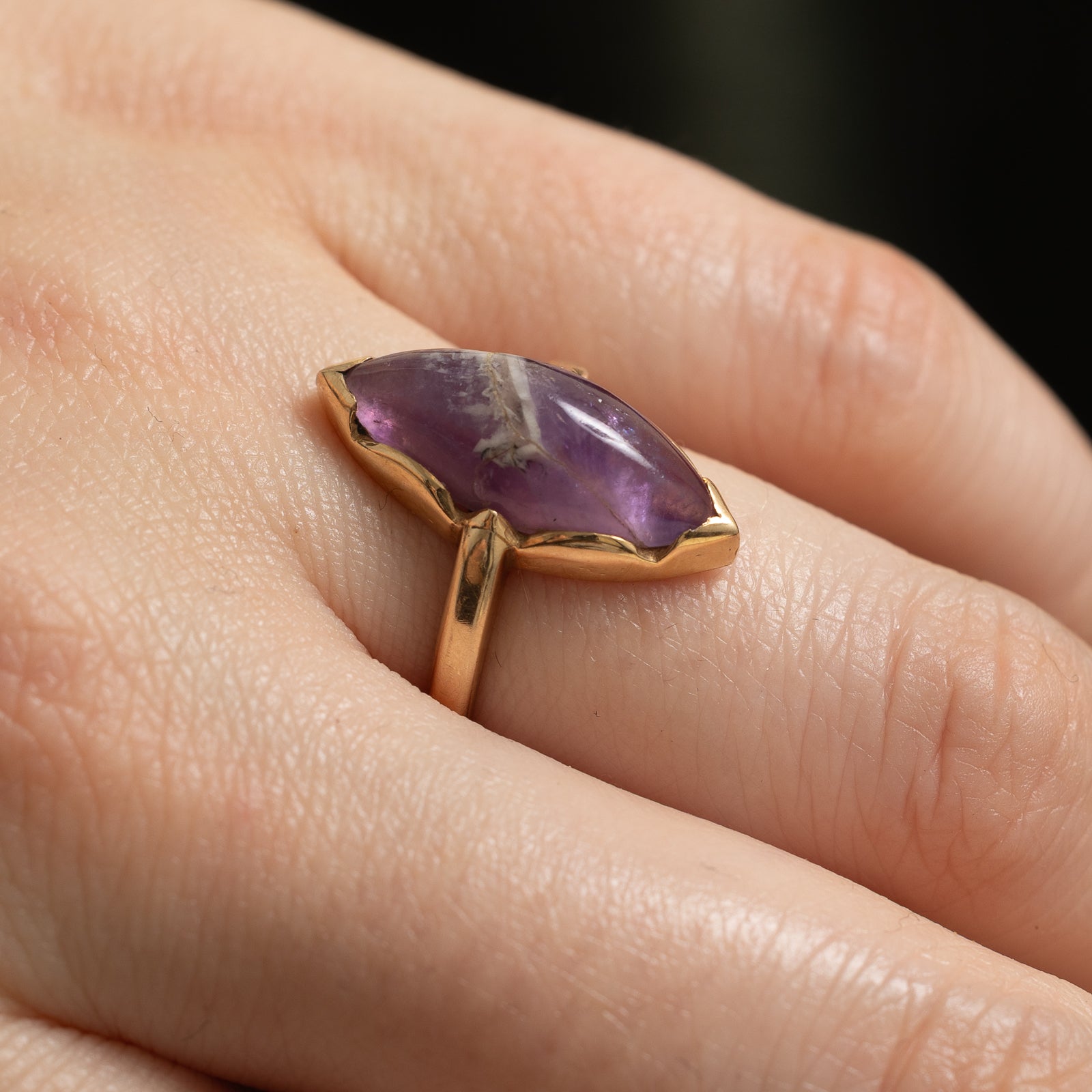 Amethyst Navette Ring | 3.70ct | SZ 5.75