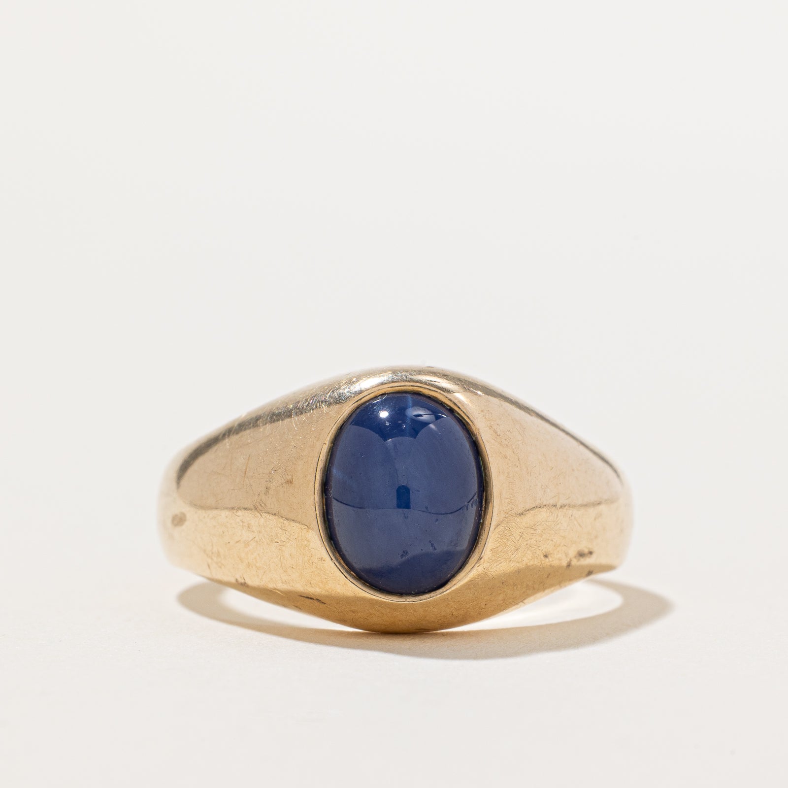 Oval Cabochon Synthetic Sapphire Cocktail Ring | 2.40ct | SZ 11.25