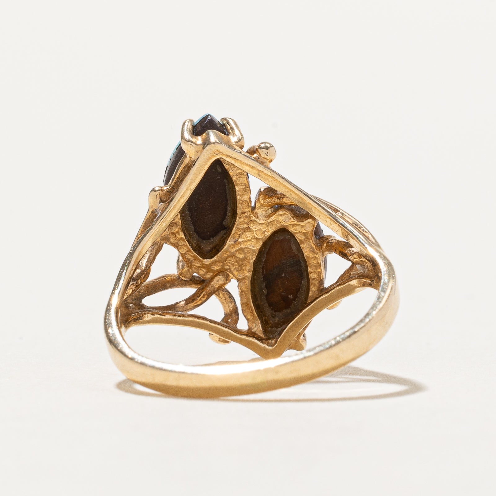 Toi et Moi Marquise Cabochon Opal Doublet Ring | 1.40ctw | SZ 4.25