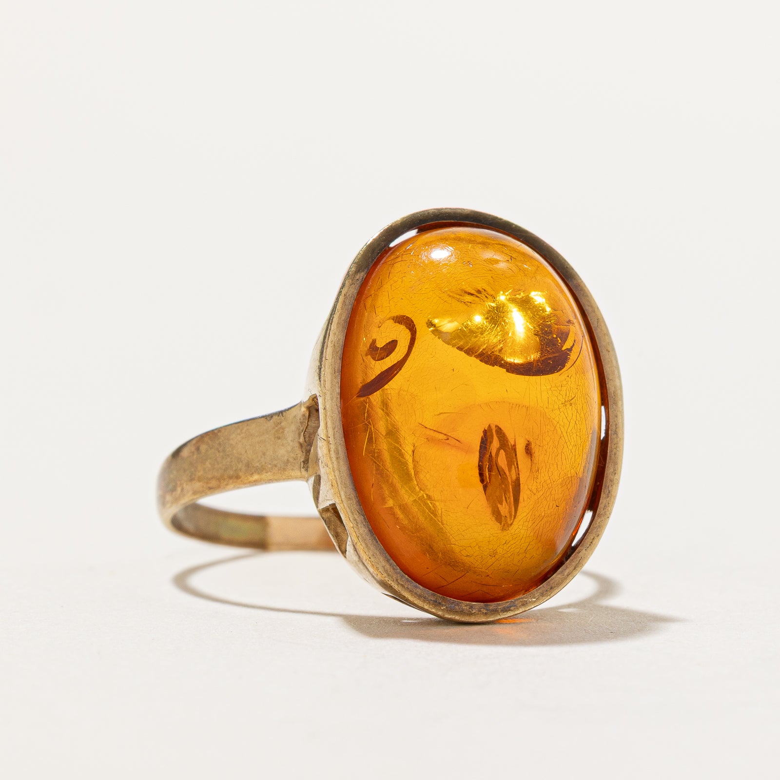 Bague cocktail en ambre | 5,00 ct | Taille 9,75
