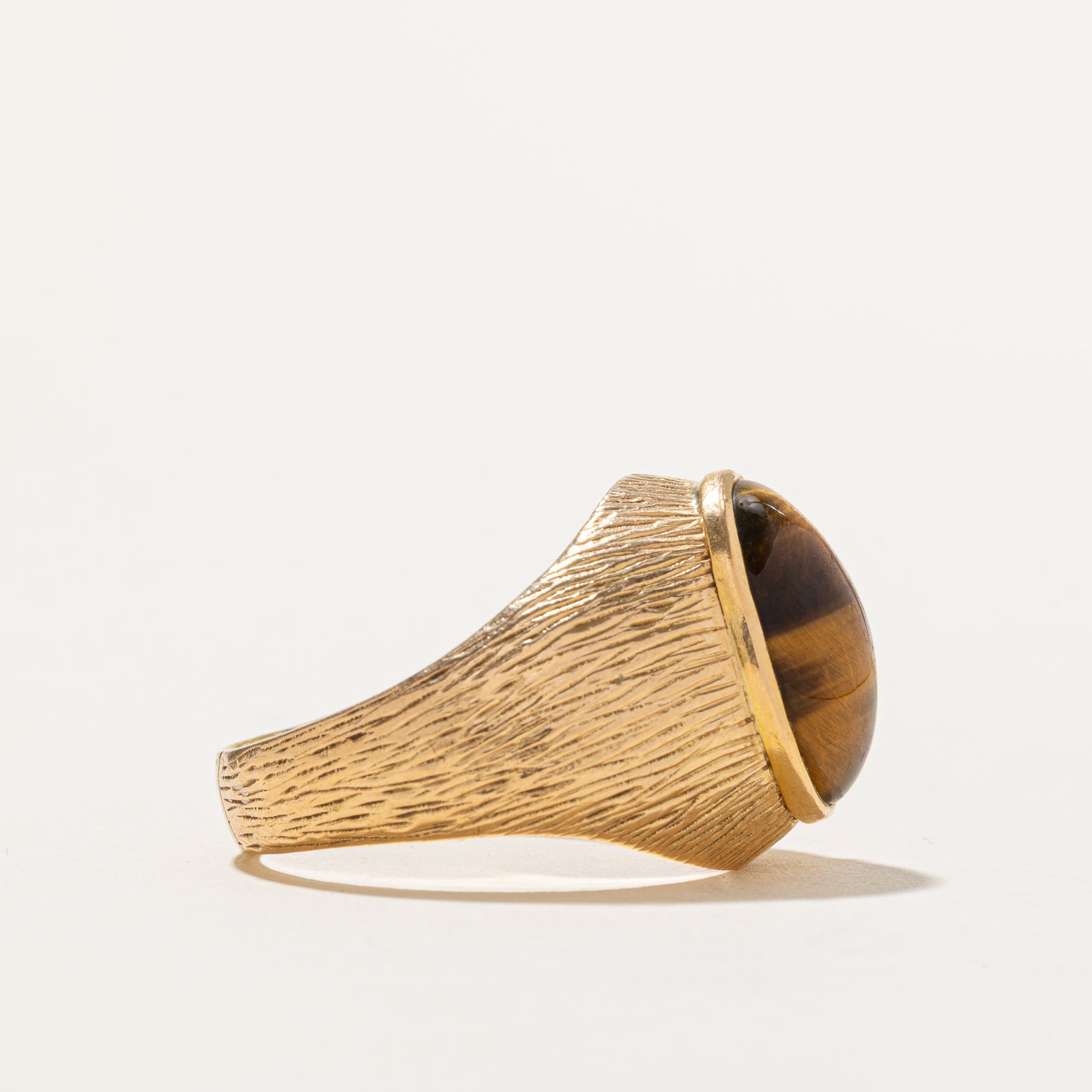 Tiger's Eye Textured Cocktail Ring | 9.00ct | SZ 12.5
