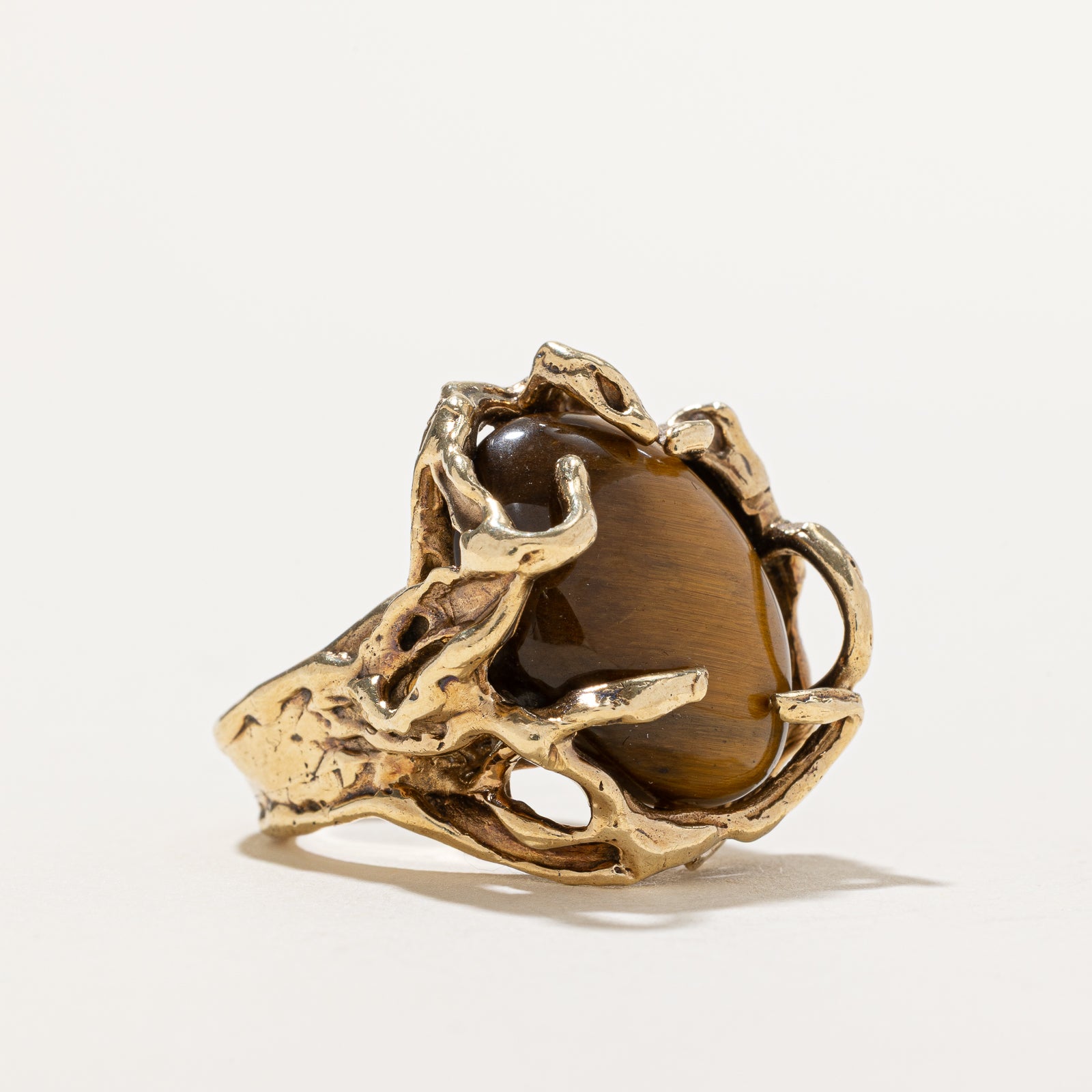 Tiger's Eye Freeform Cocktail Ring | 10.00ct | SZ 6.25