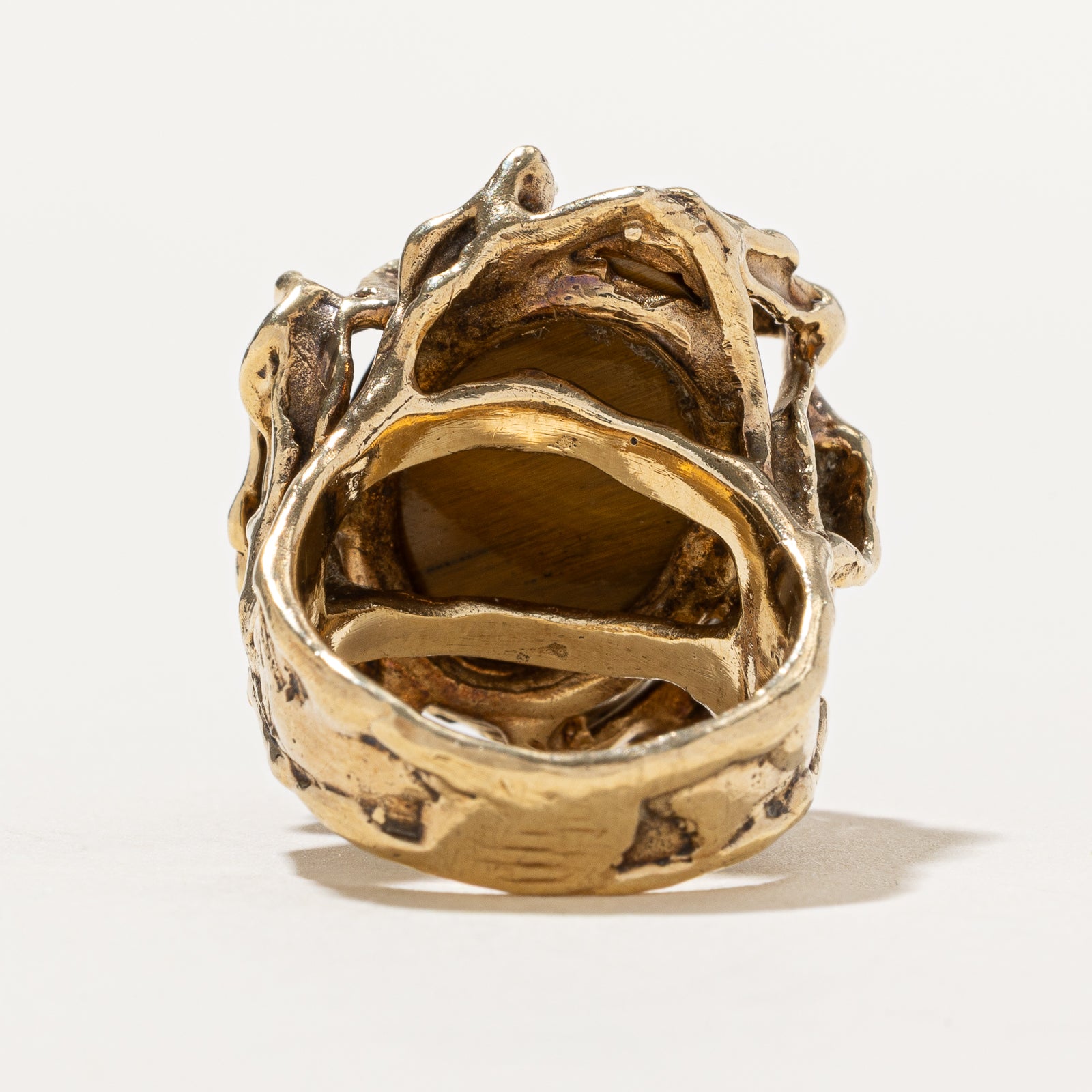 Tiger's Eye Freeform Cocktail Ring | 10.00ct | SZ 6.25