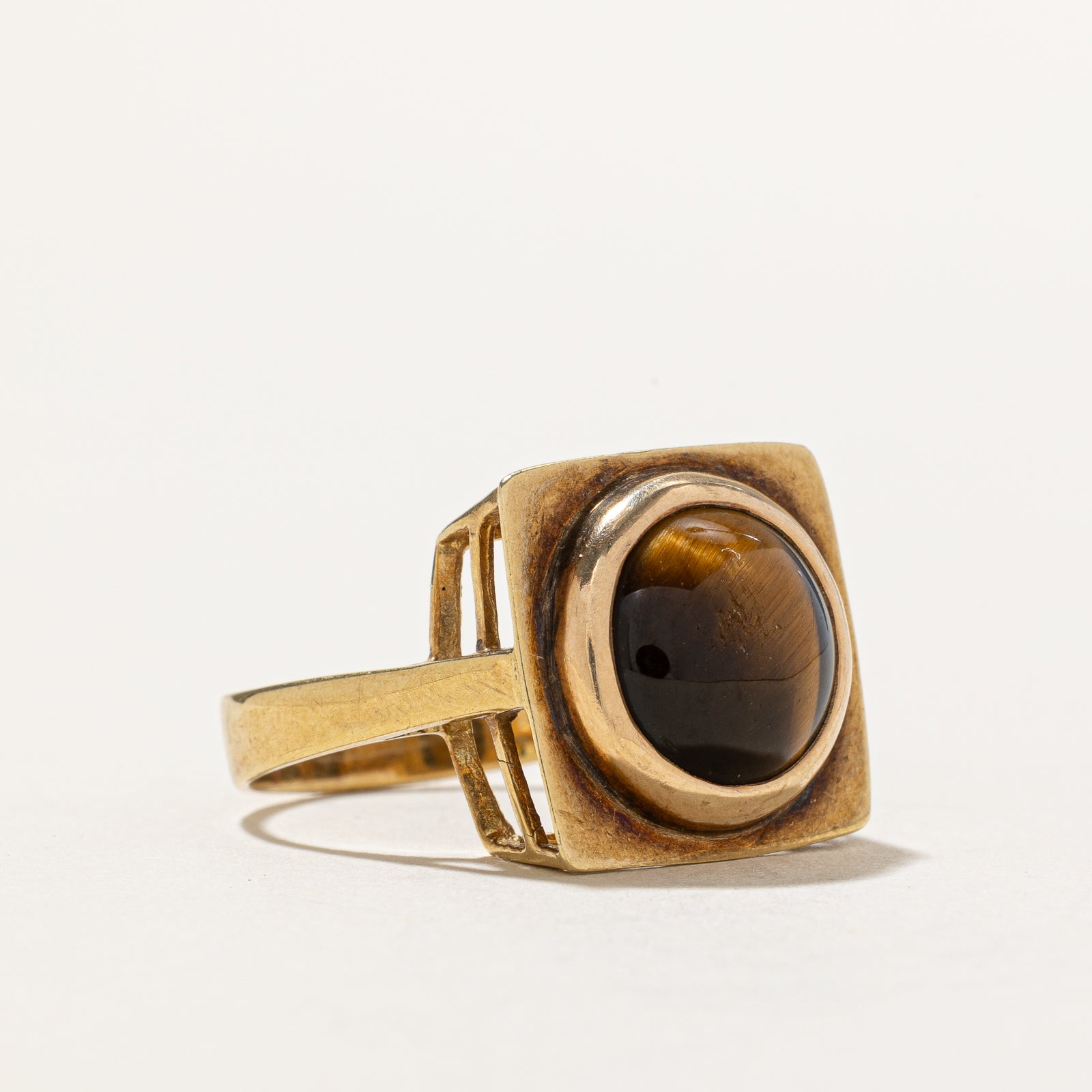 Geometric Tigers Eye Ring | 4.00ct | SZ 6.75