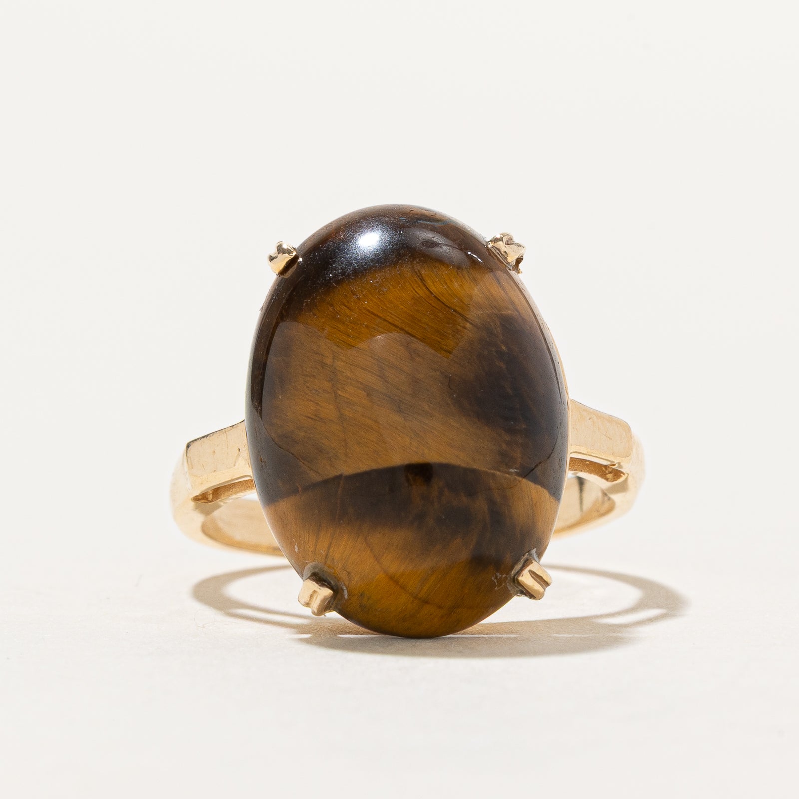 Tigers Eye Cocktail Ring | 10.20ct | SZ 6.75