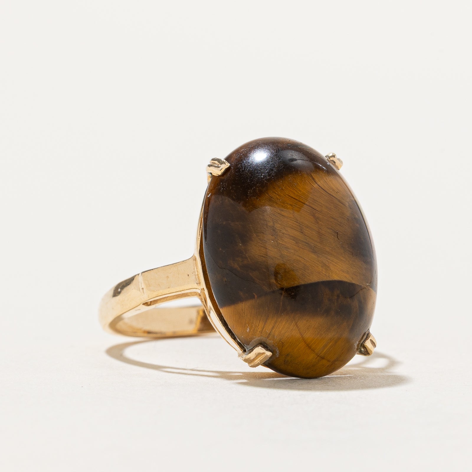 Tigers Eye Cocktail Ring | 10.20ct | SZ 6.75
