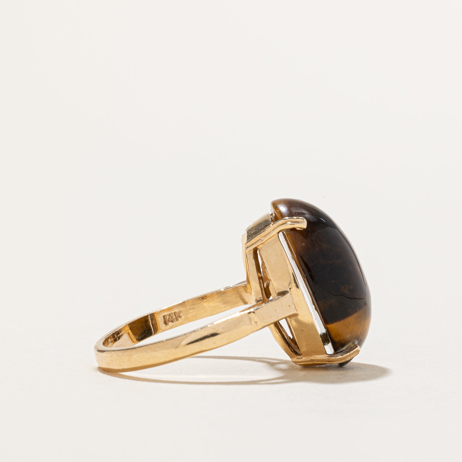 Tigers Eye Cocktail Ring | 10.20ct | SZ 6.75