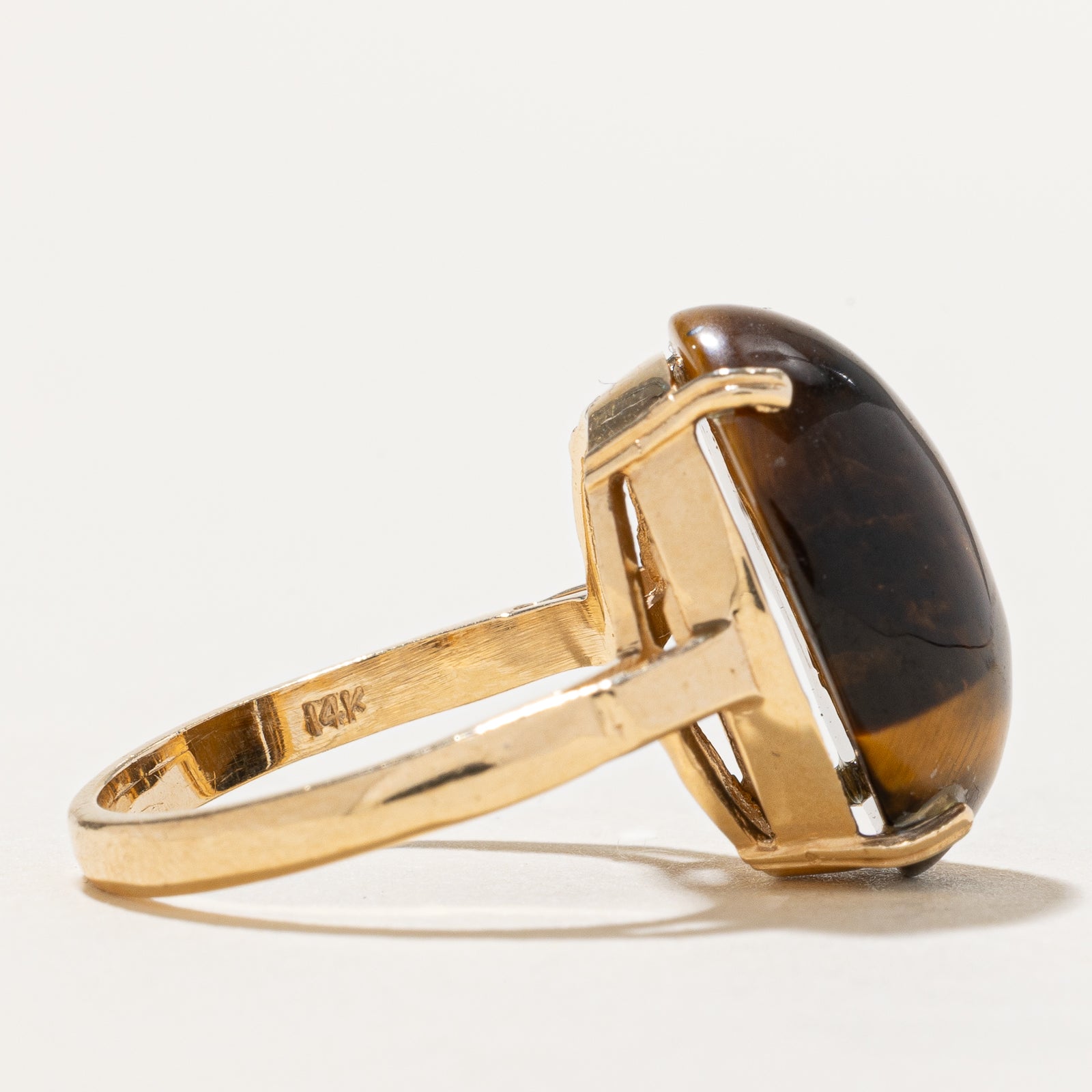 Tigers Eye Cocktail Ring | 10.20ct | SZ 6.75
