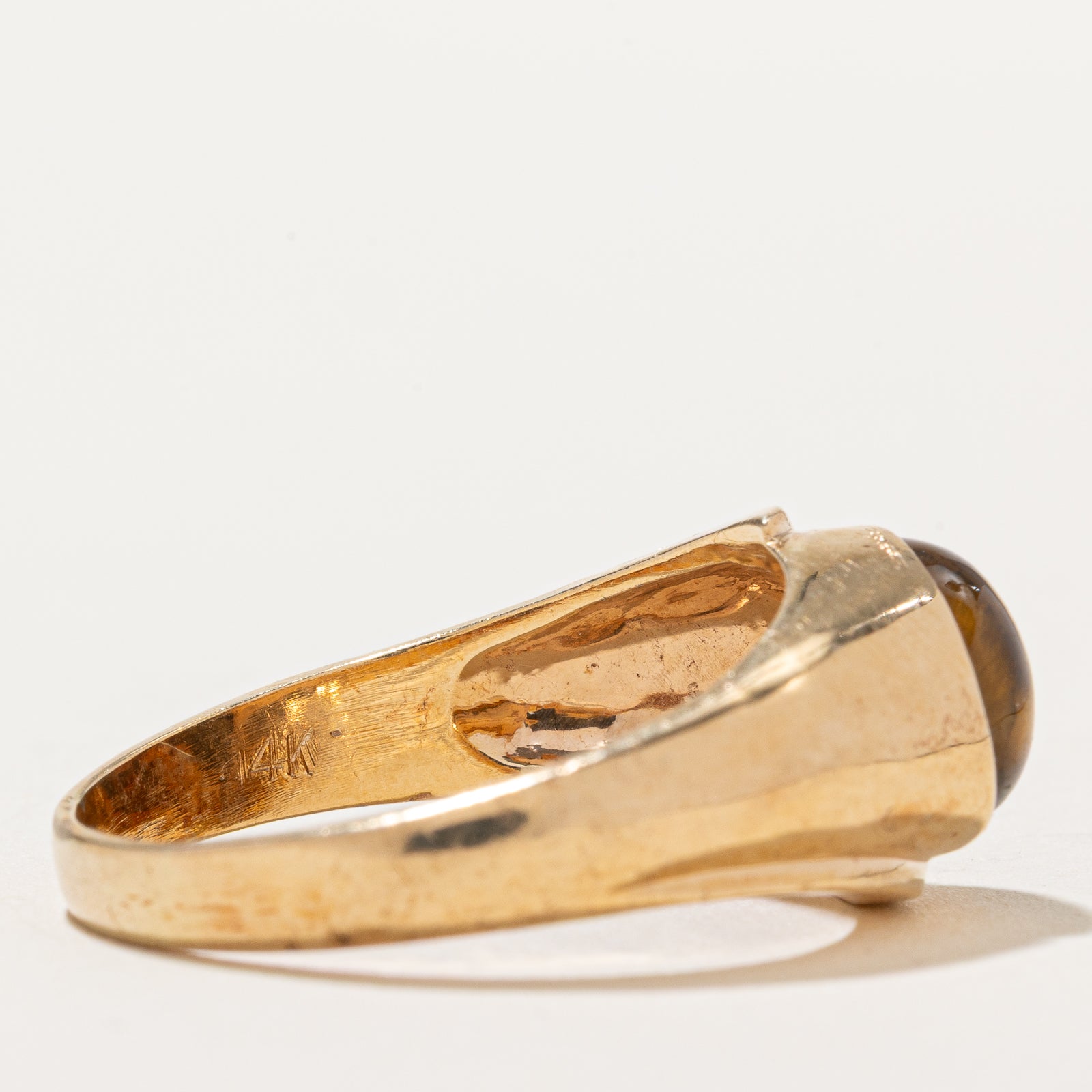 Tigers Eye & Diamond Ring | 2.40ct, 0.03ctw | SZ 11.5