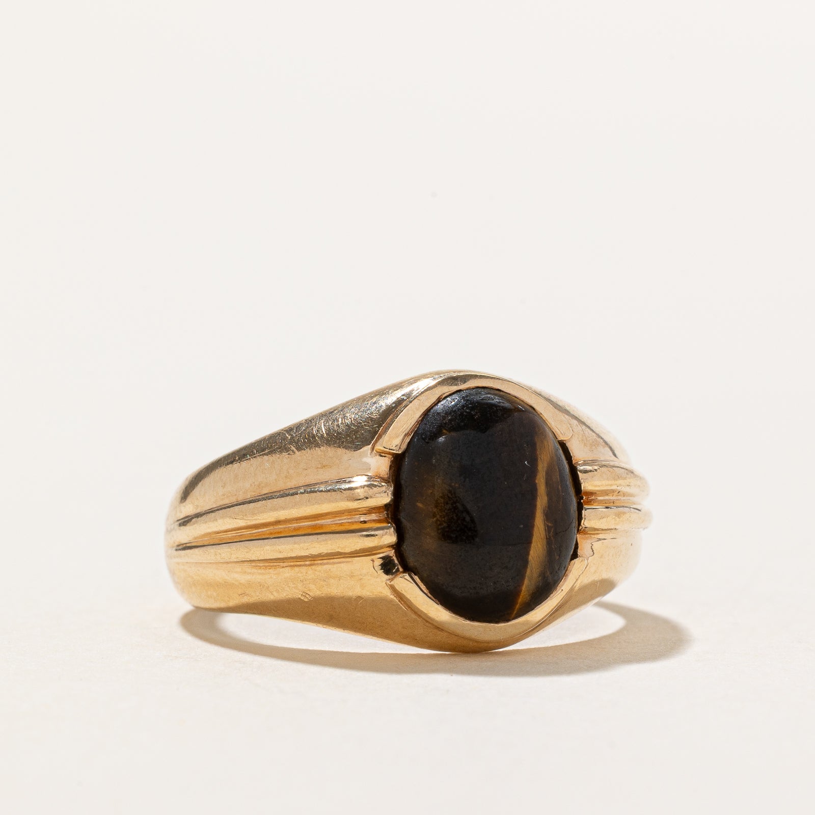 Tigers Eye Grooved Ring | 1.60ct | SZ 6.75