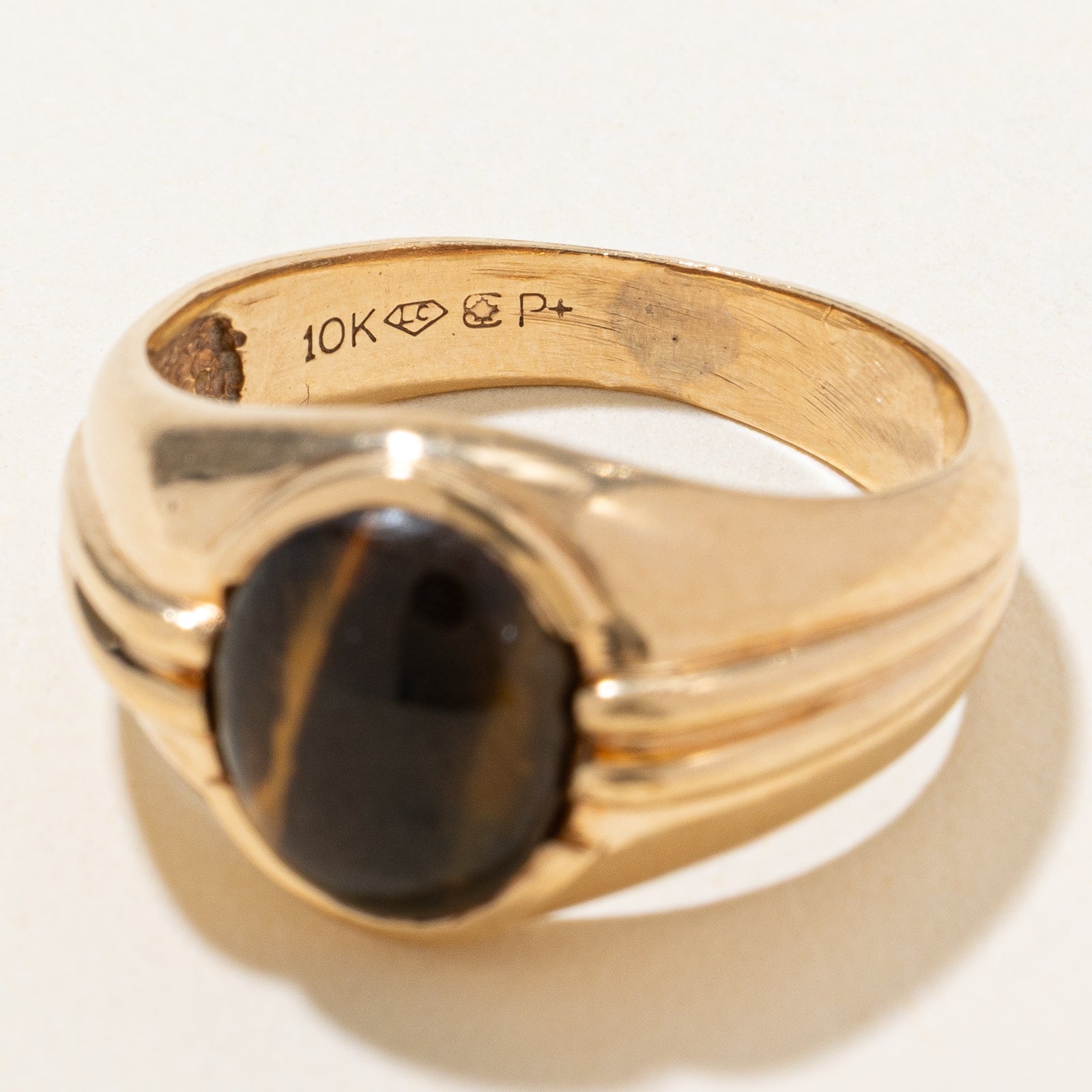 Tigers Eye Grooved Ring | 1.60ct | SZ 6.75