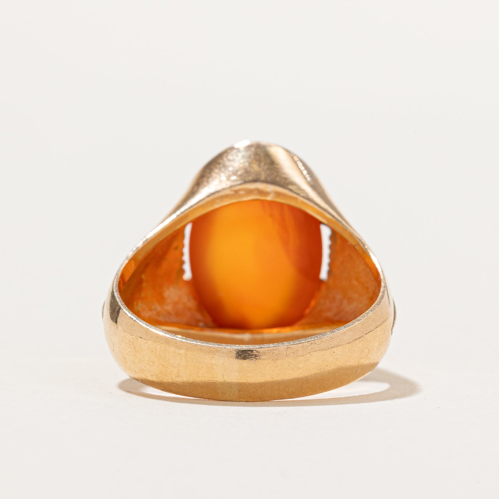 Carnelian Textured Cocktail Ring | 7.60ct | SZ 9