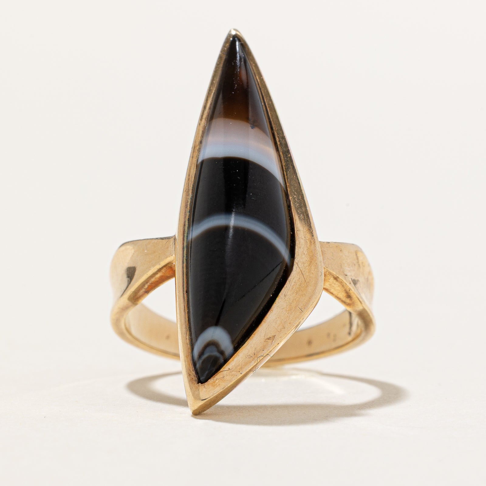 Asymmetrical Banded Agate Ring | 6.00ct | SZ 6.5