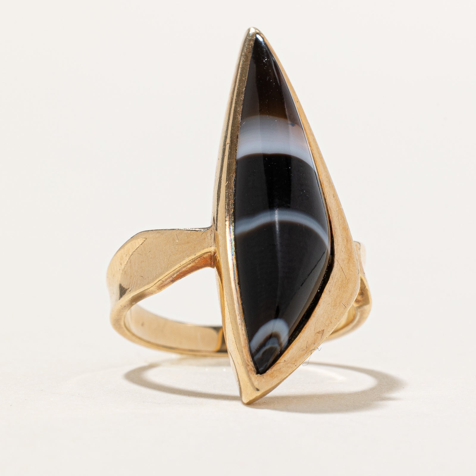Asymmetrical Banded Agate Ring | 6.00ct | SZ 6.5