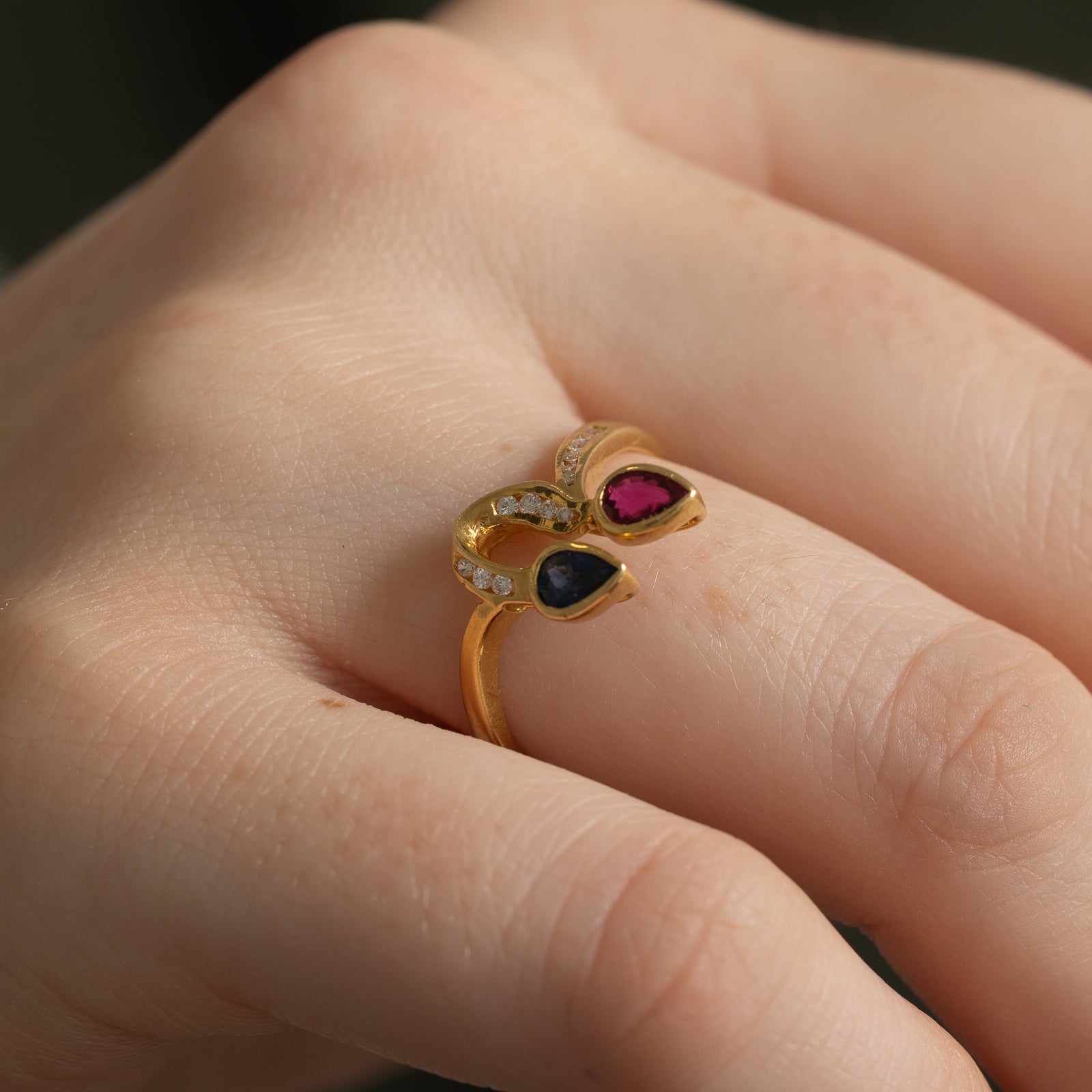 Bezel Set Multi Gemstone Ring | 0.50ctw, 0.10ctw | SZ 7.5