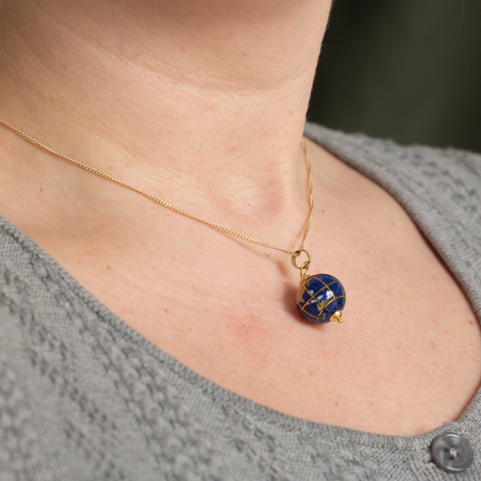 Italian Multi Gemstone Globe Pendant