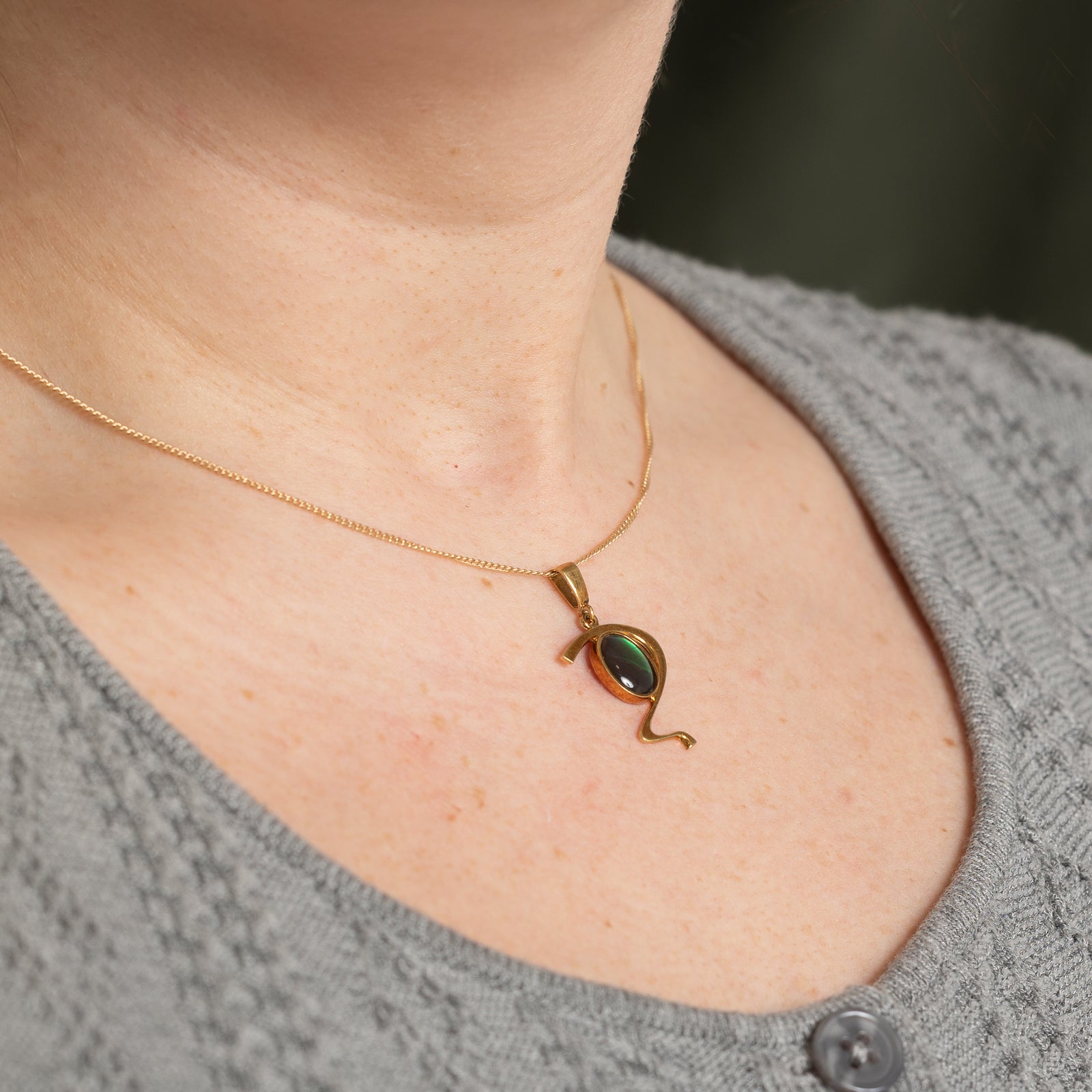 Oval Ammolite Swirl Pendant | 1.30ct