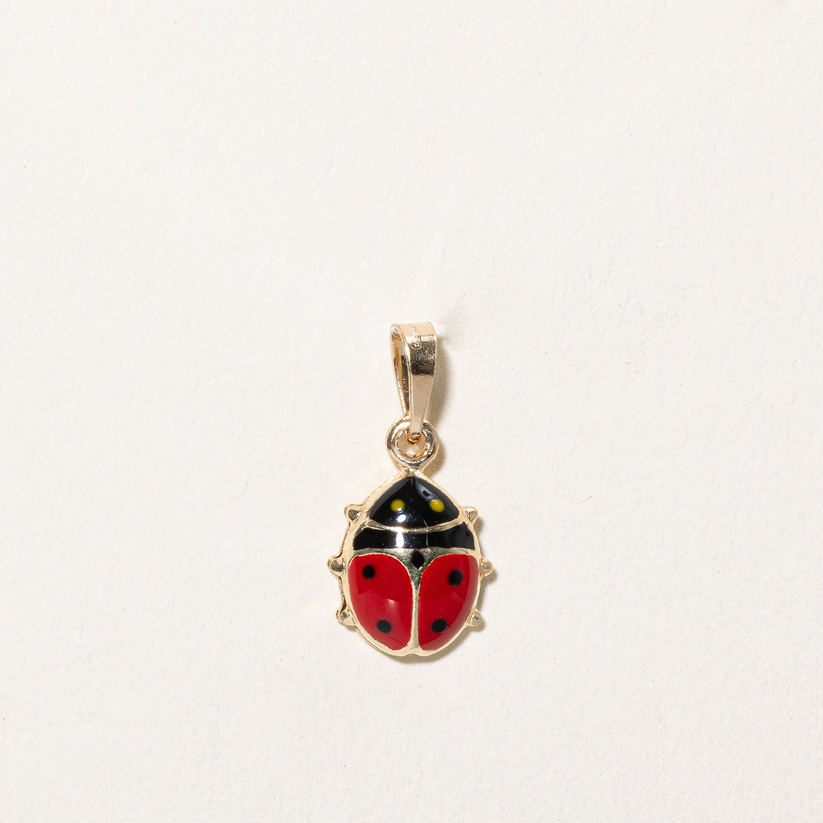 14k Yellow Gold & Enamel Lady Bug Charm