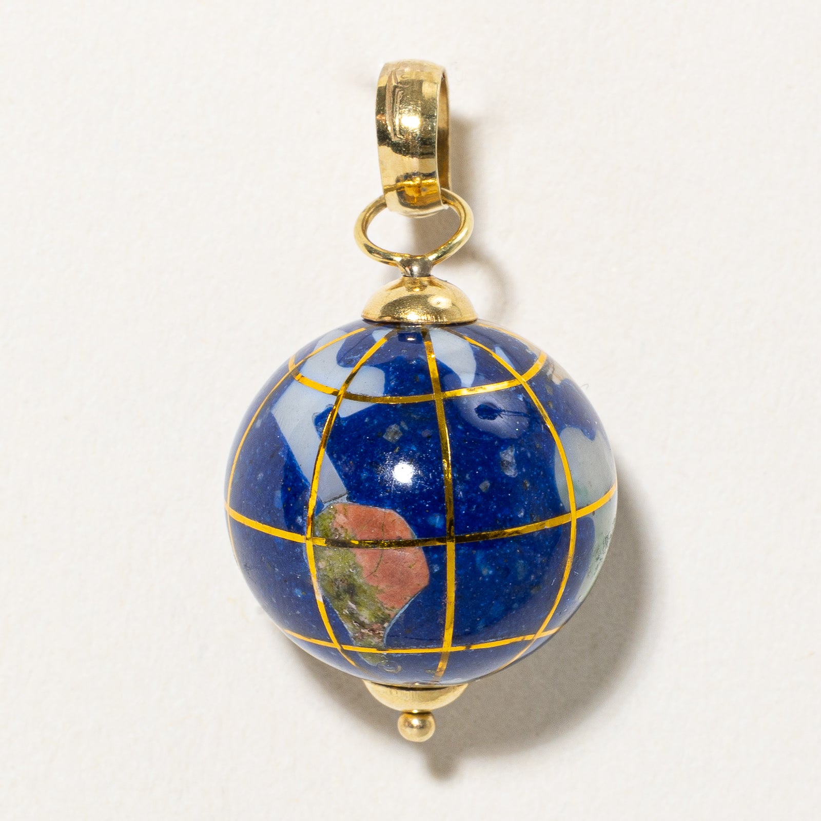 Italian Multi Gemstone Globe Pendant