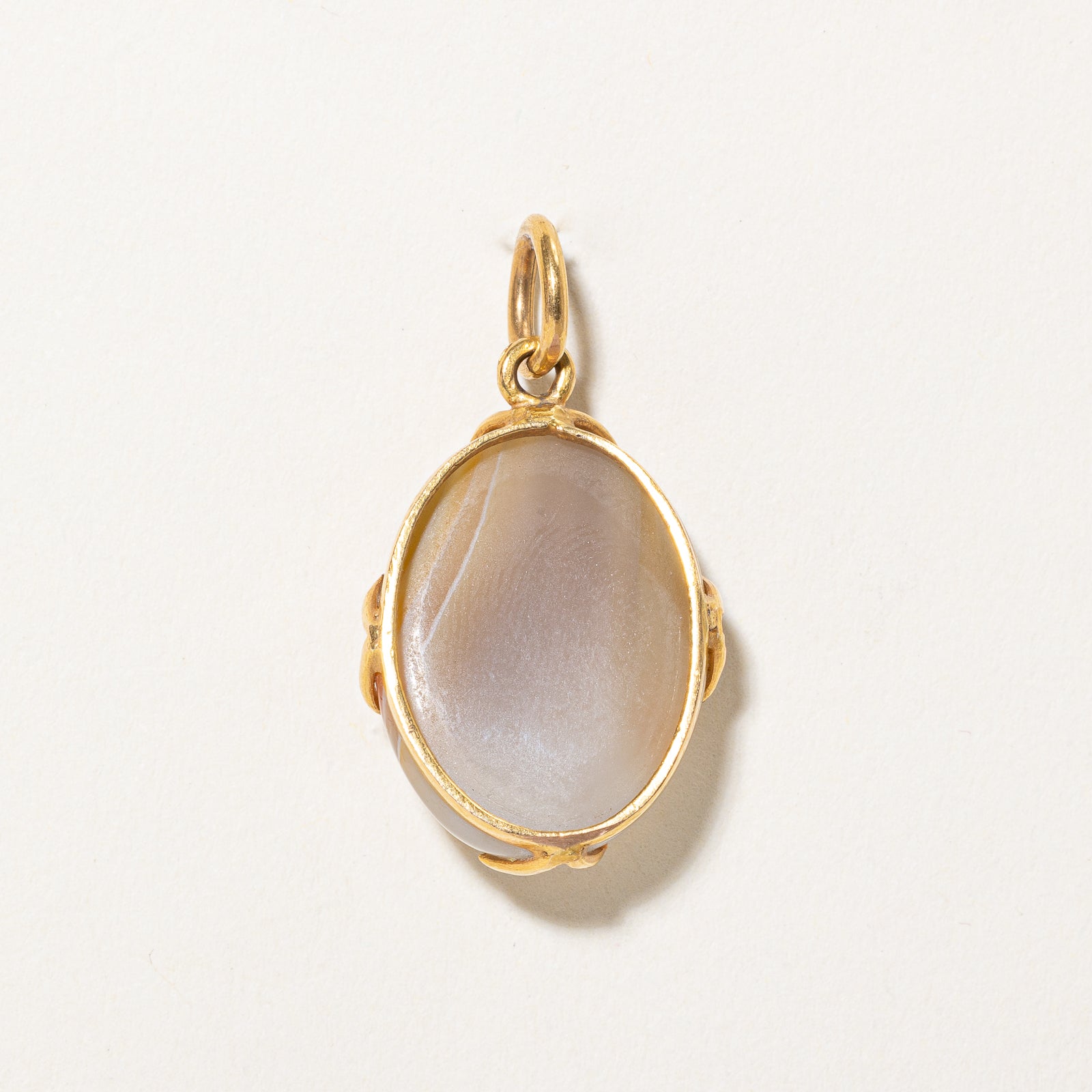 Orange & Grey Agate Pendant |