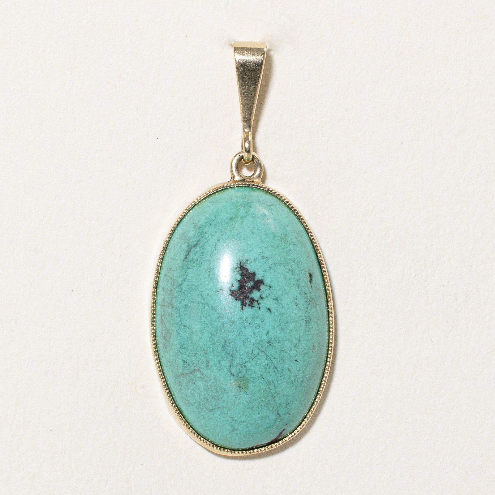 Oval Cabochon Turquoise Pendant | 12.00ct