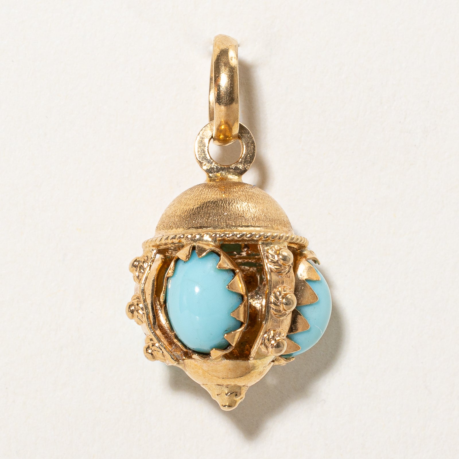 Pendentif orné vintage italien en pâte de verre bleue | 4,50 ct