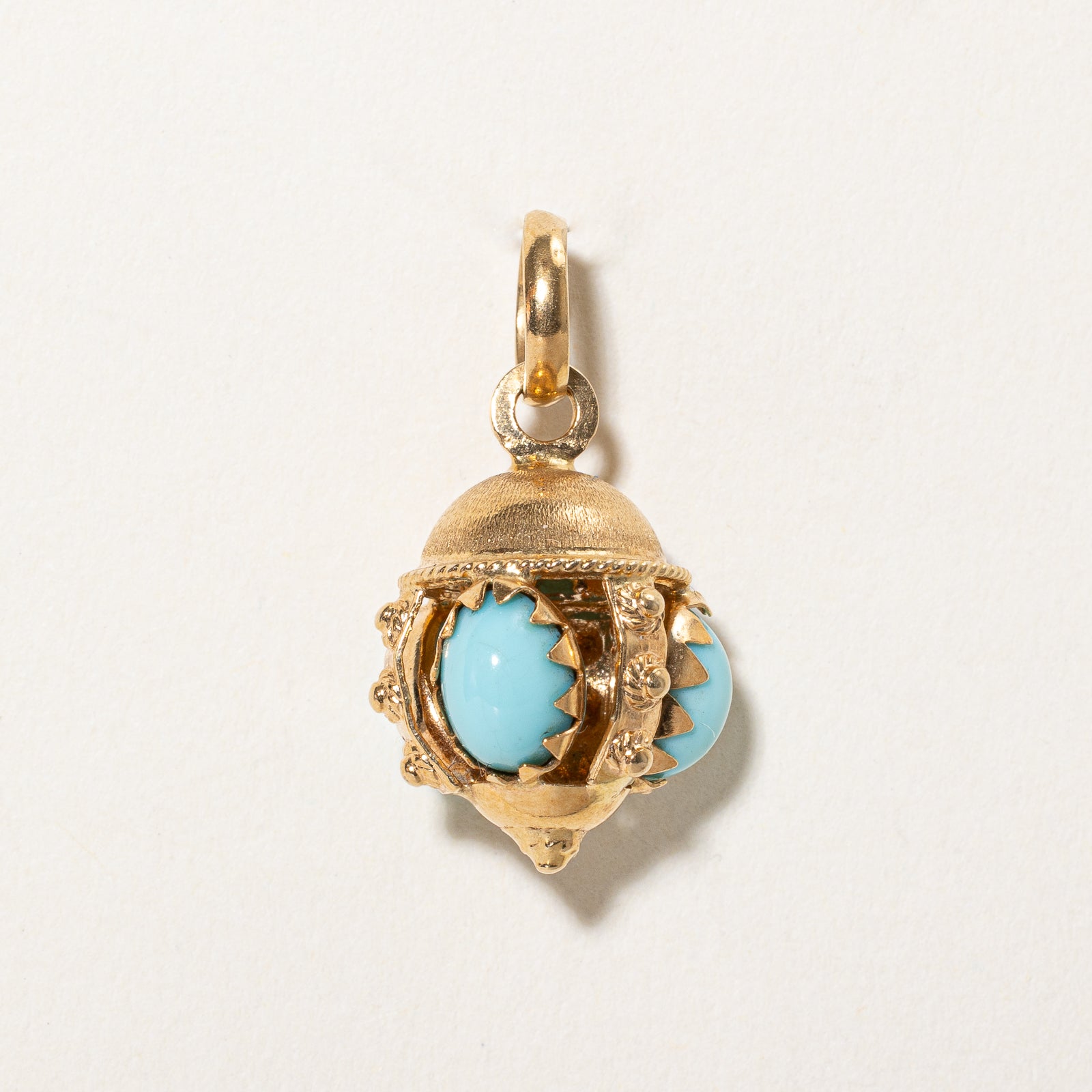 Pendentif orné vintage italien en pâte de verre bleue | 4,50 ct