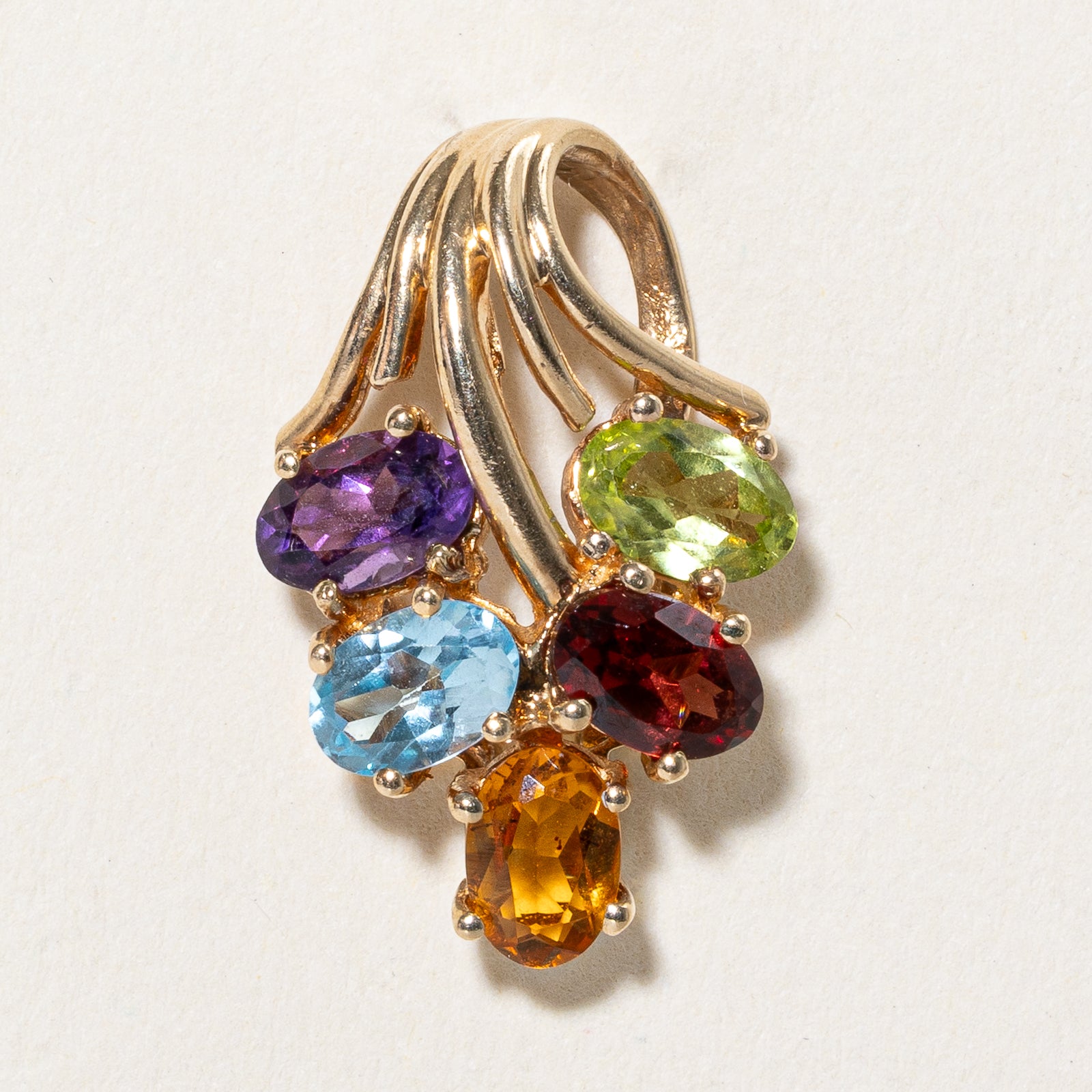 Amethyst, Peridot, Blue Topaz, Garnet, Citrine Pendant | 2.00ctw