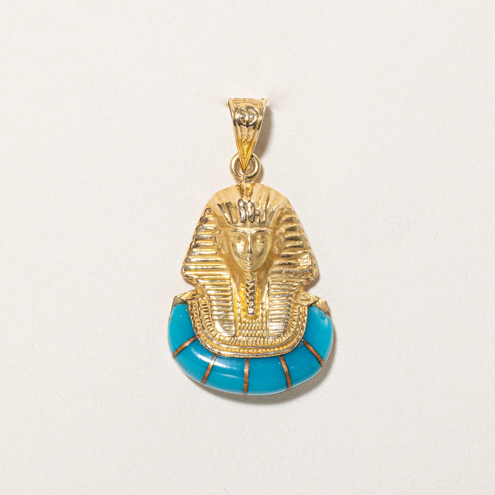 Egyptian Pharaoh Head Turquoise Pendant | 3.00ct