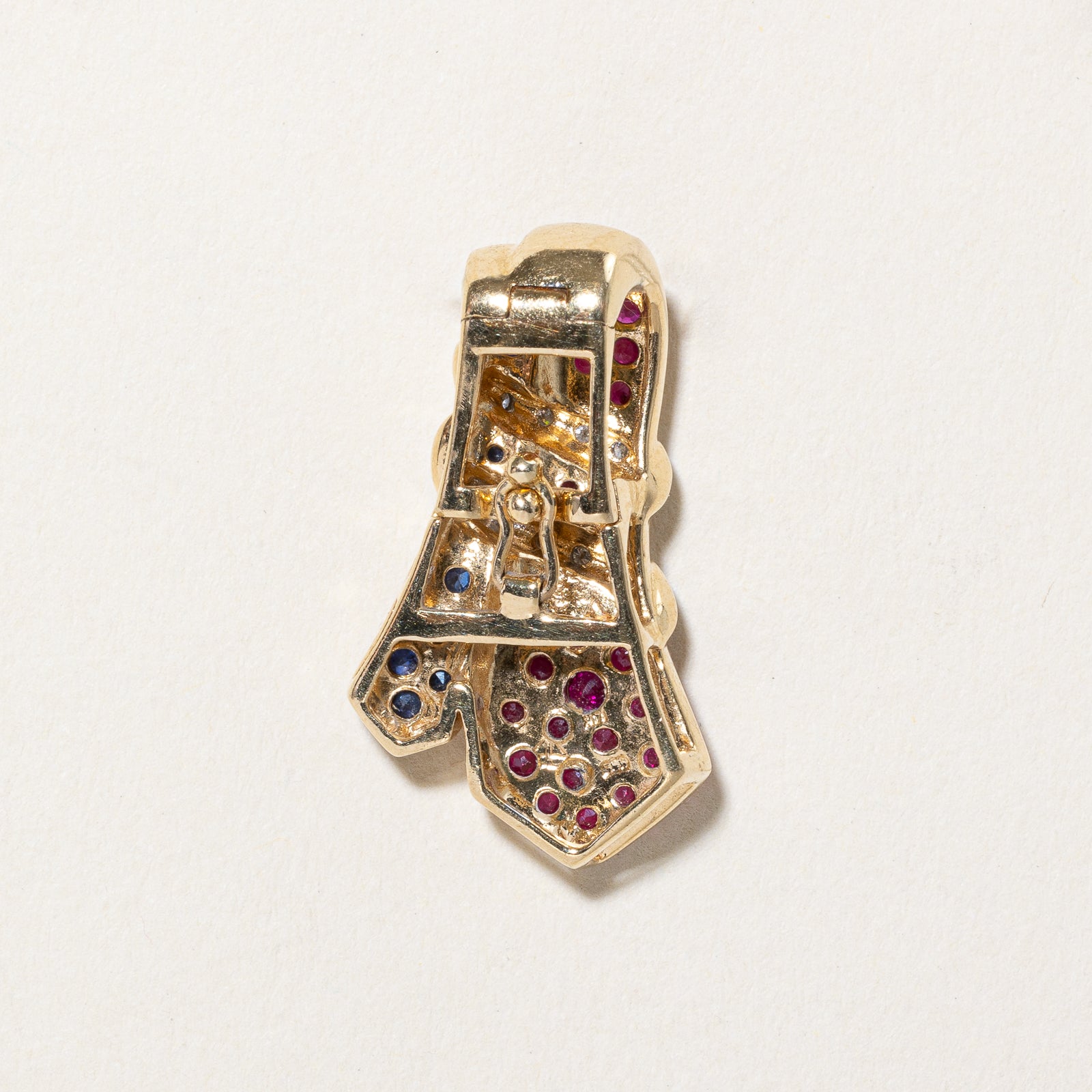 Multi Gemstone Abstract Pendant | 0.85ctw, 0.05ctw