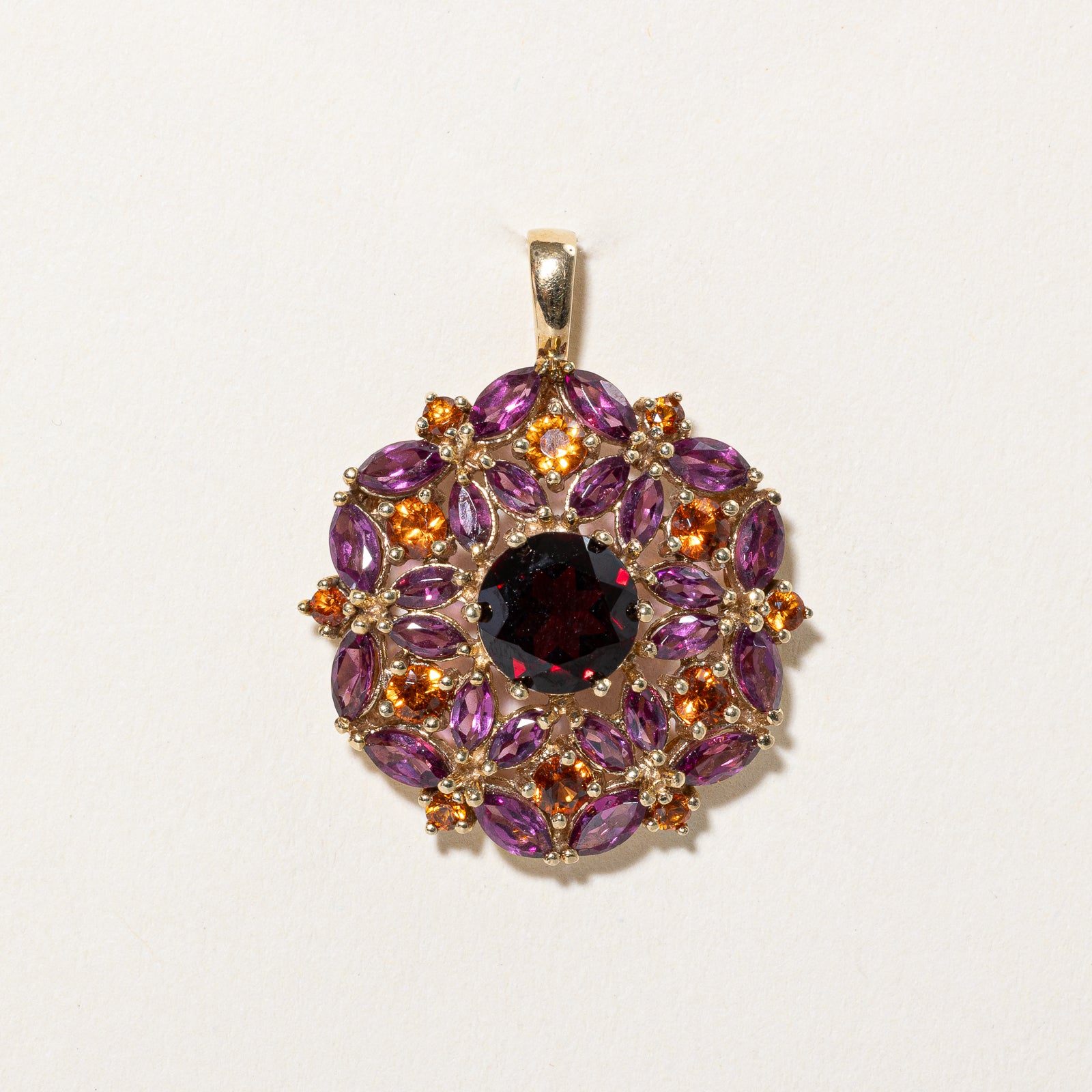 Garnet Floral Pendant | 6.50ctw