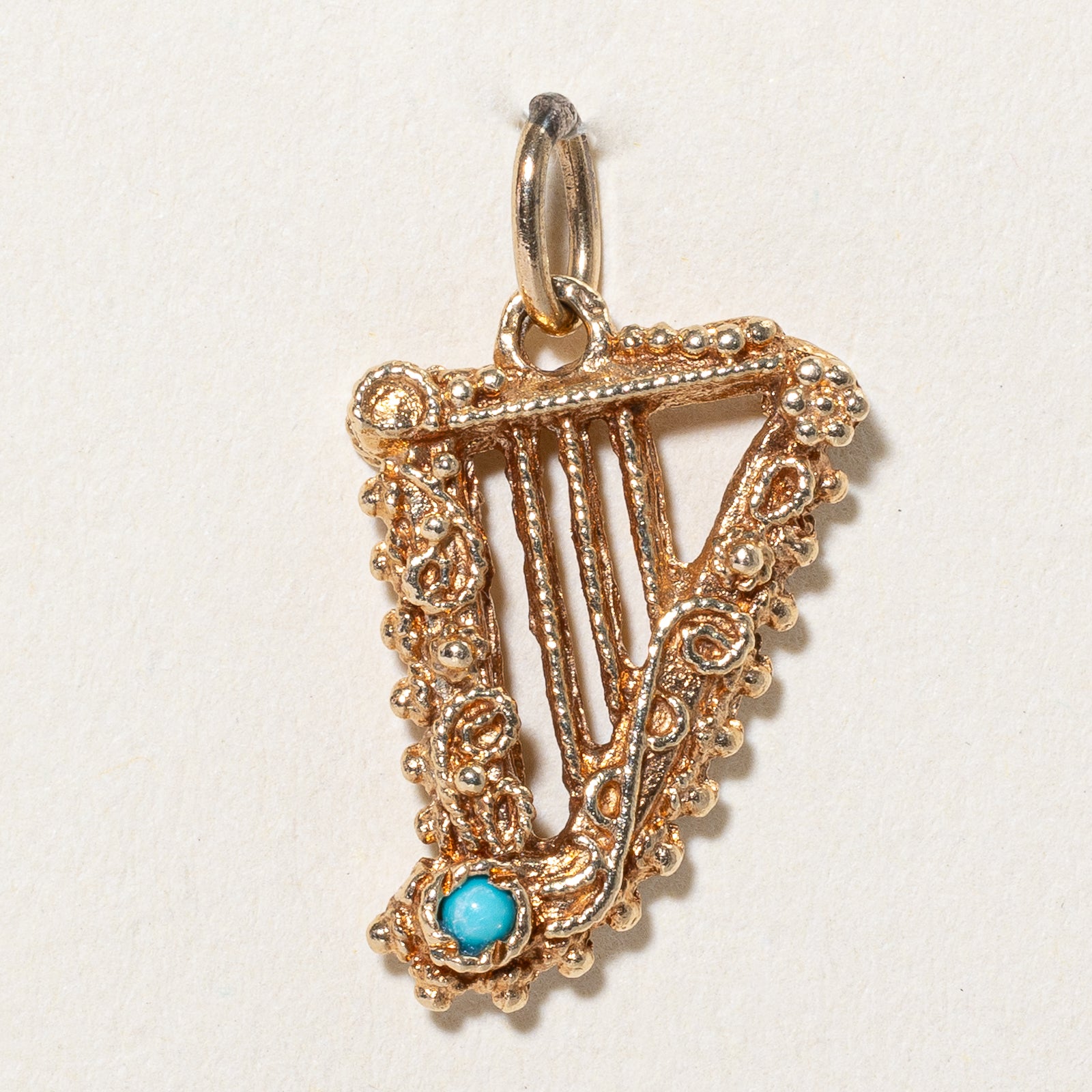 Turquoise Harp Charm | 0.08ctw