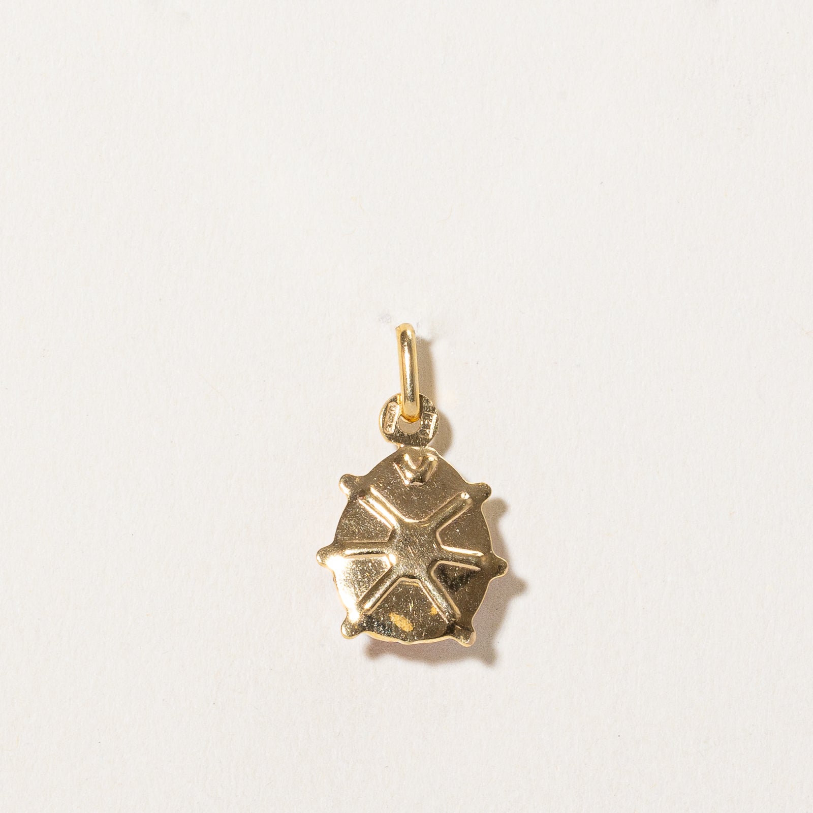 Italian 14k Yellow Gold Lady Bug Charm Pendant |