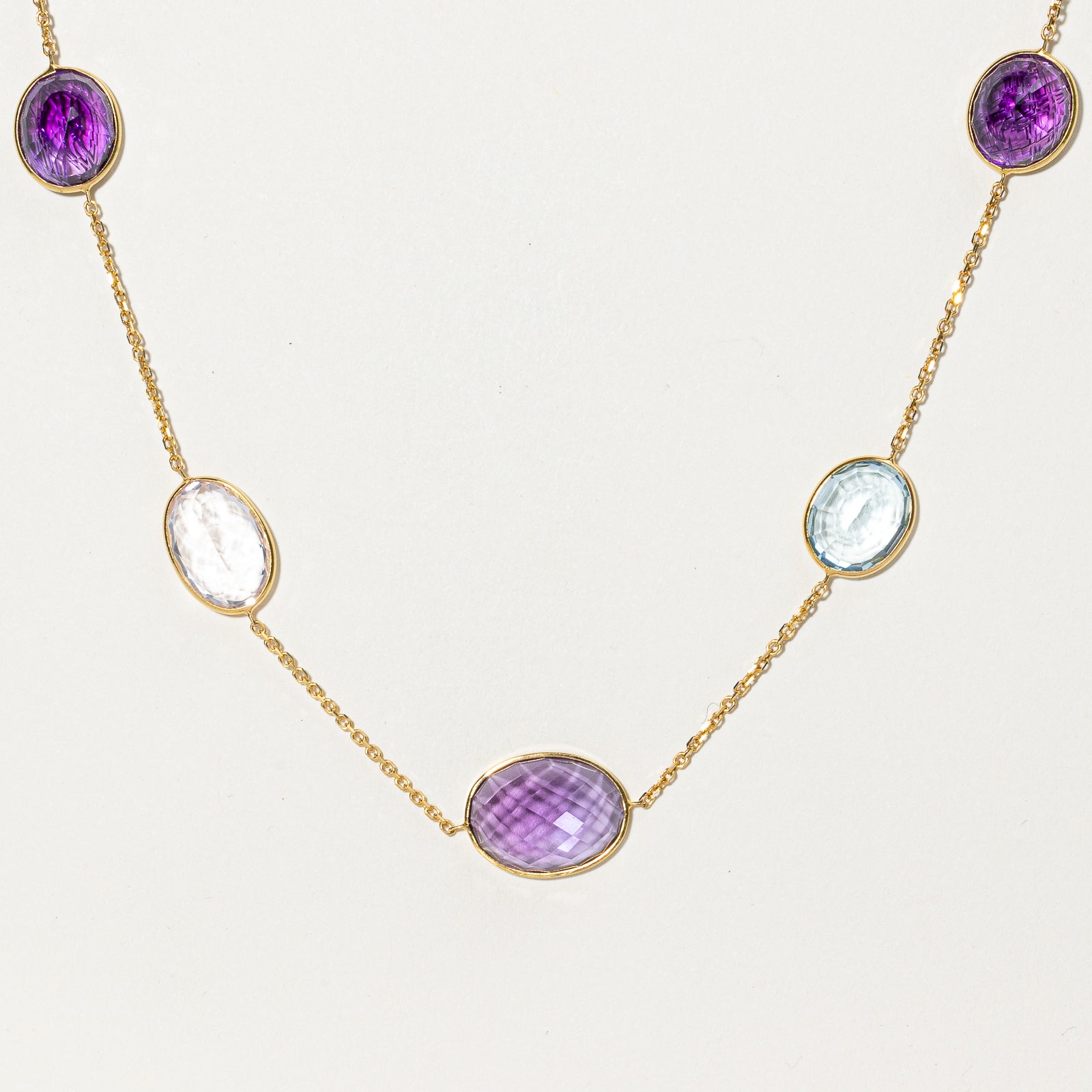 Multi Gemstone Necklace | 27.00ctw, 16.00ctw, 7.00ct | 26" |