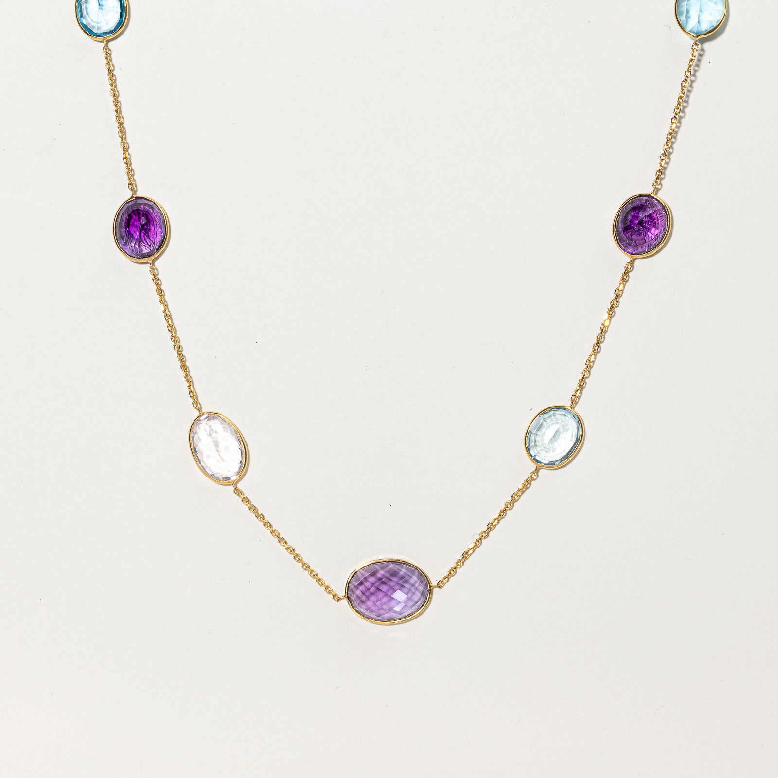 Multi Gemstone Necklace | 27.00ctw, 16.00ctw, 7.00ct | 26" |