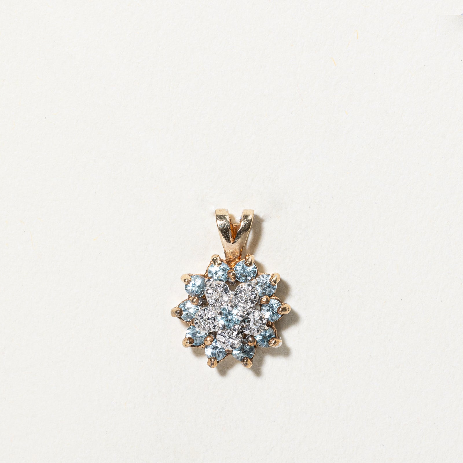 Topaz & Diamond Cluster Pendant | 0.20ctw, 0.005ctw |
