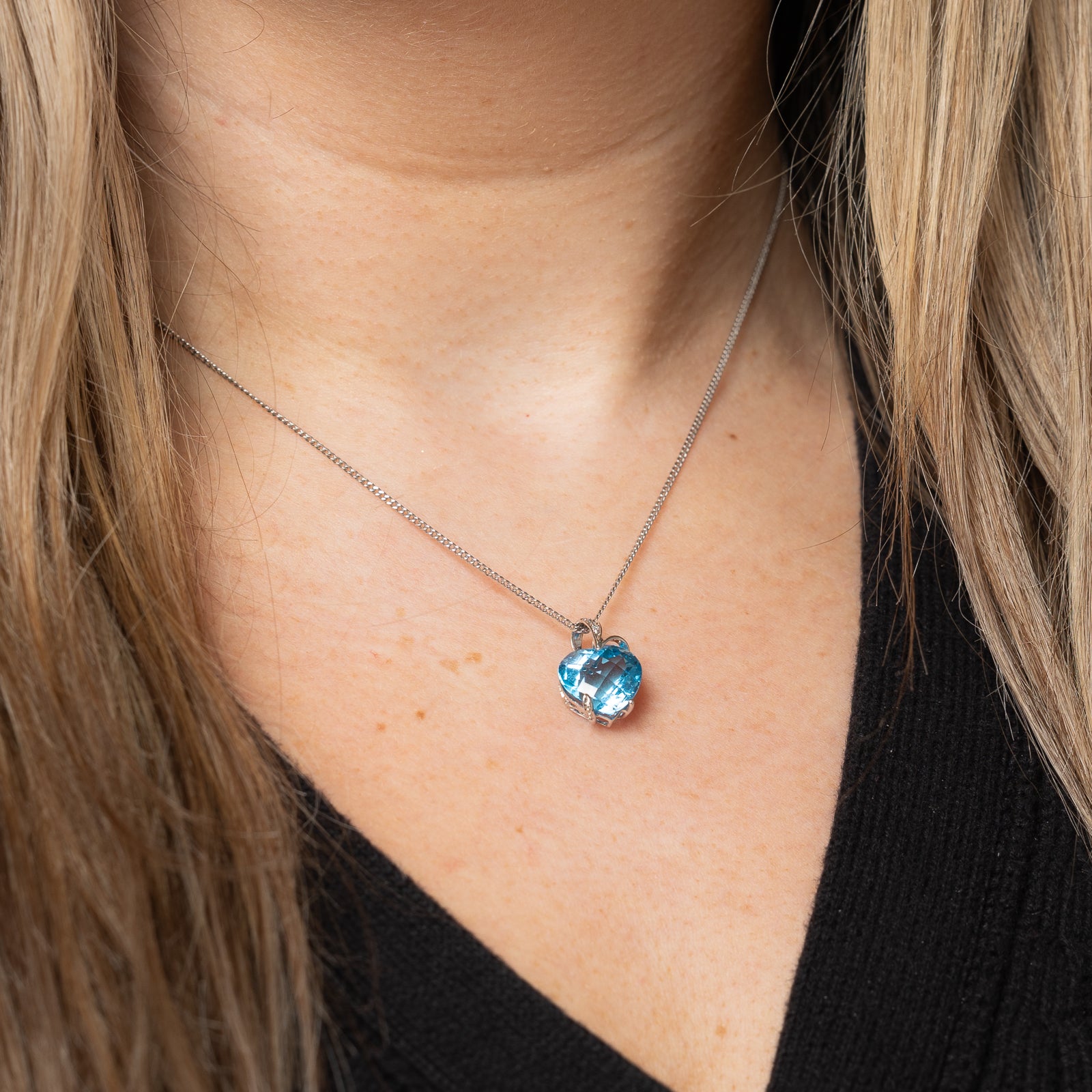 Heart Cut Topaz & Diamond Pendant | 7.00ct, 0.01ctw |