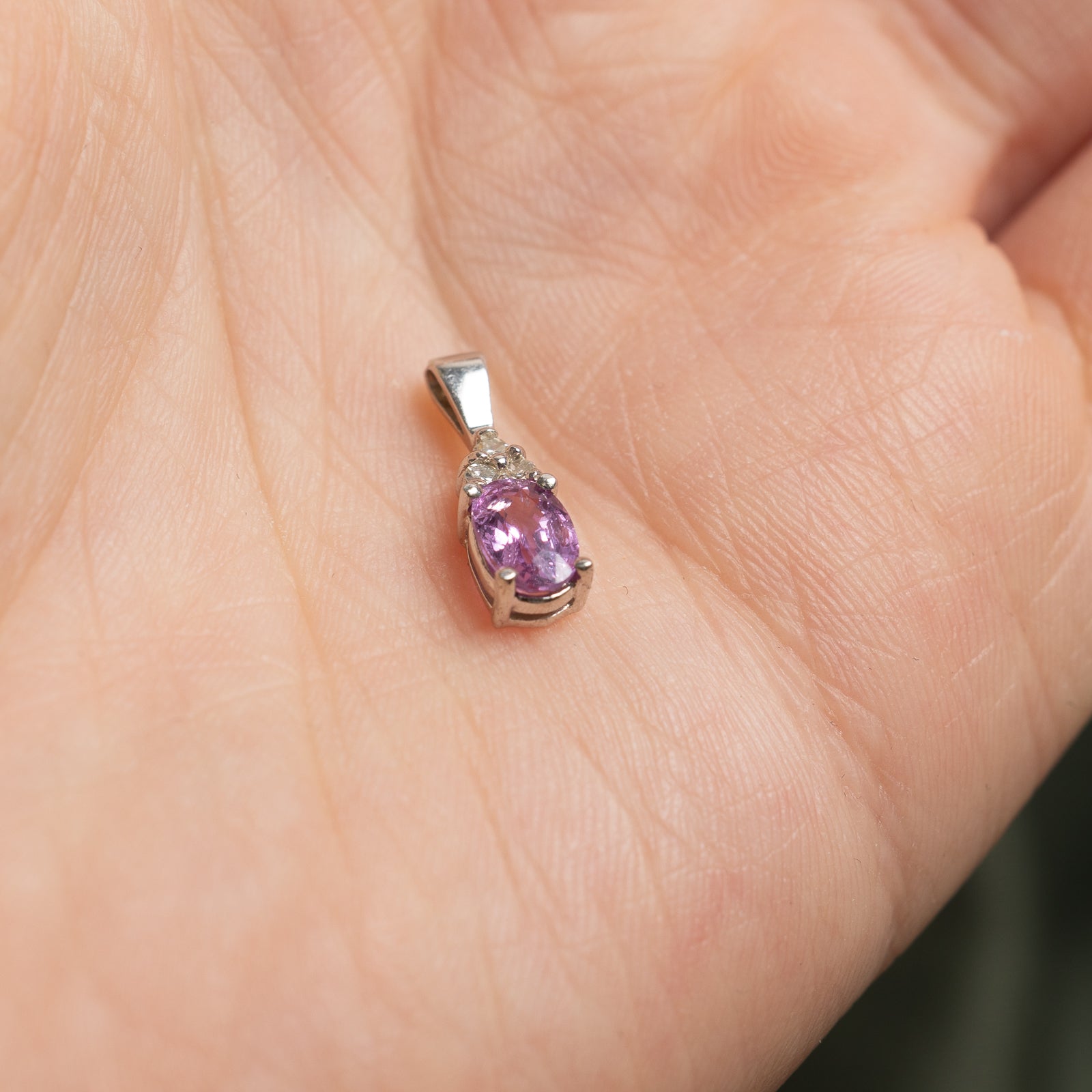 Oval Cut Purple Sapphire Pendant | 0.50ct |